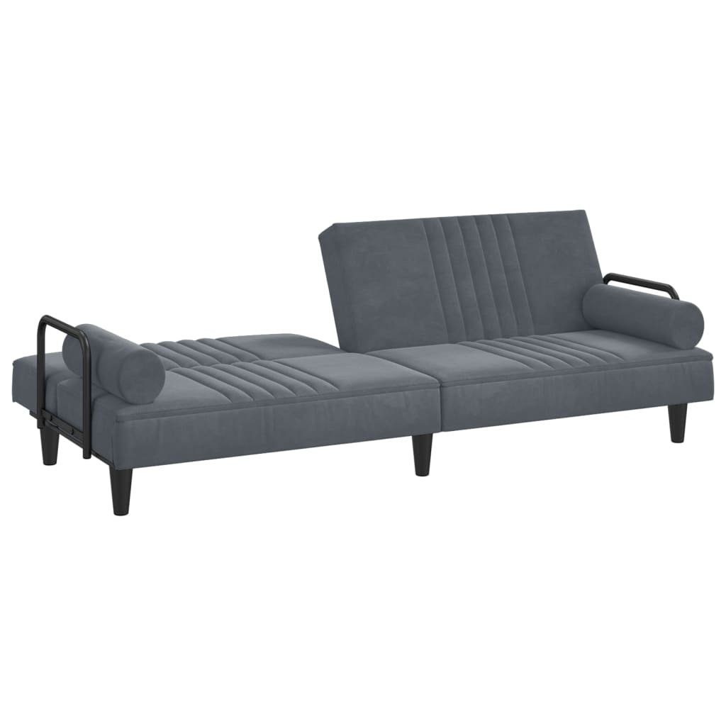 vidaXL Sofa Schlafsofa mit Armlehnen Dunkelgrau Samt Schlafcouch Couch Sofa
