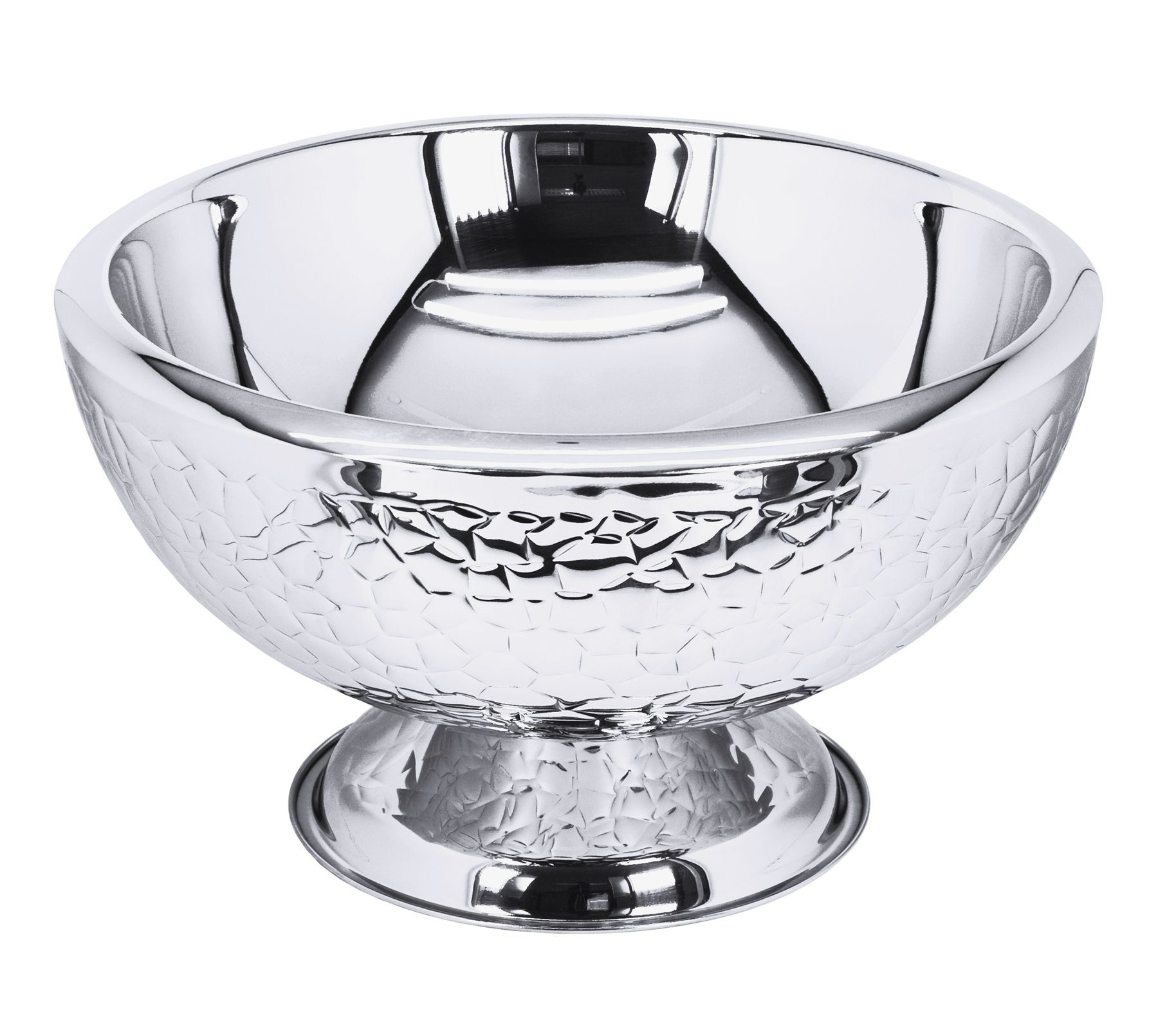 EDZARD Sektkühler Capri, Silber-Optik, Edelstahl, gemustert, hochglanzpoliert, H 24 cm, Ø 43 cm