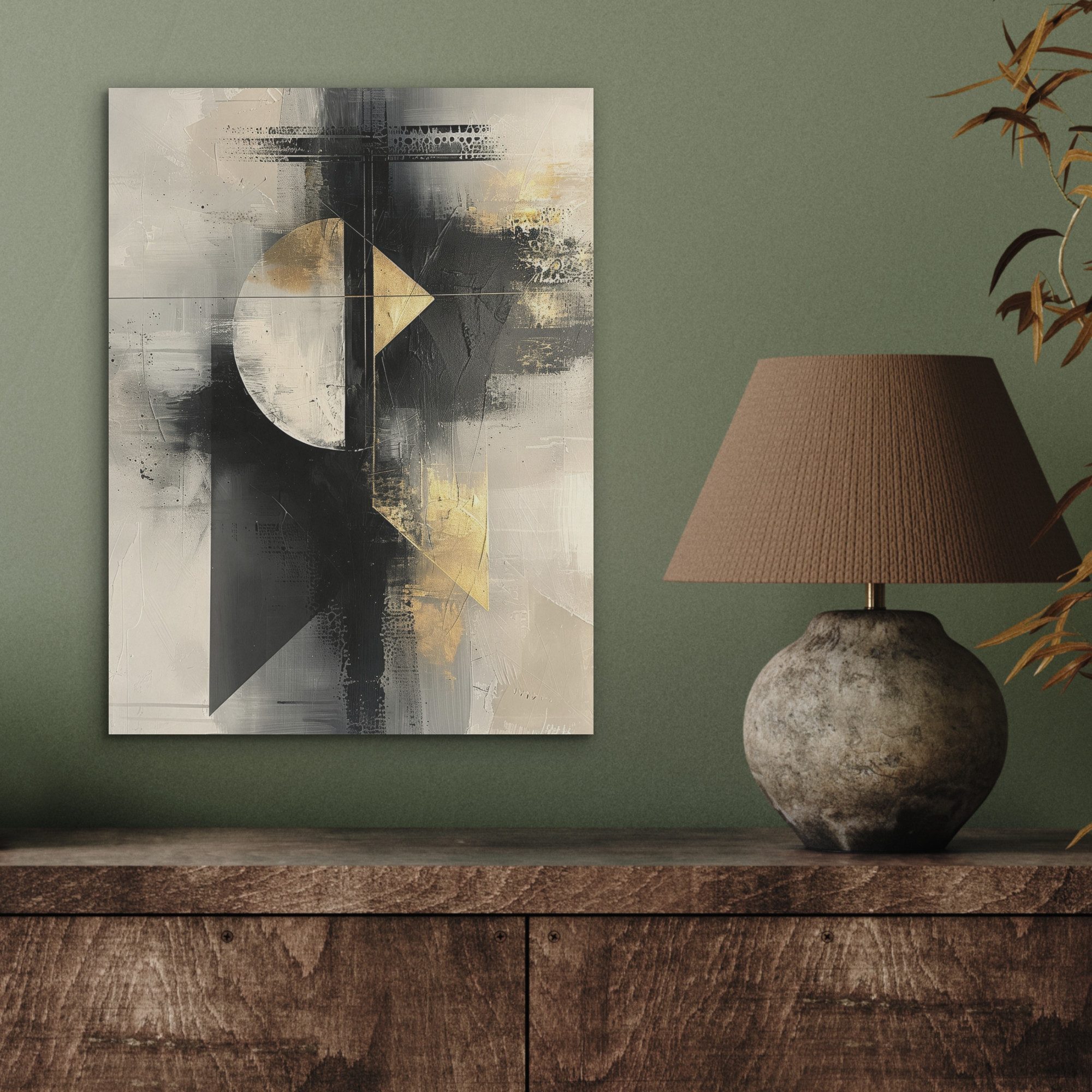 MuchoWow Gemälde Abstrakt - Schwarz - Farbe - Modern, Fotodruck (1 St), Akustikpaneele, Wandpaneele, Schalldämmung, Akustikbilder 30x40 cm