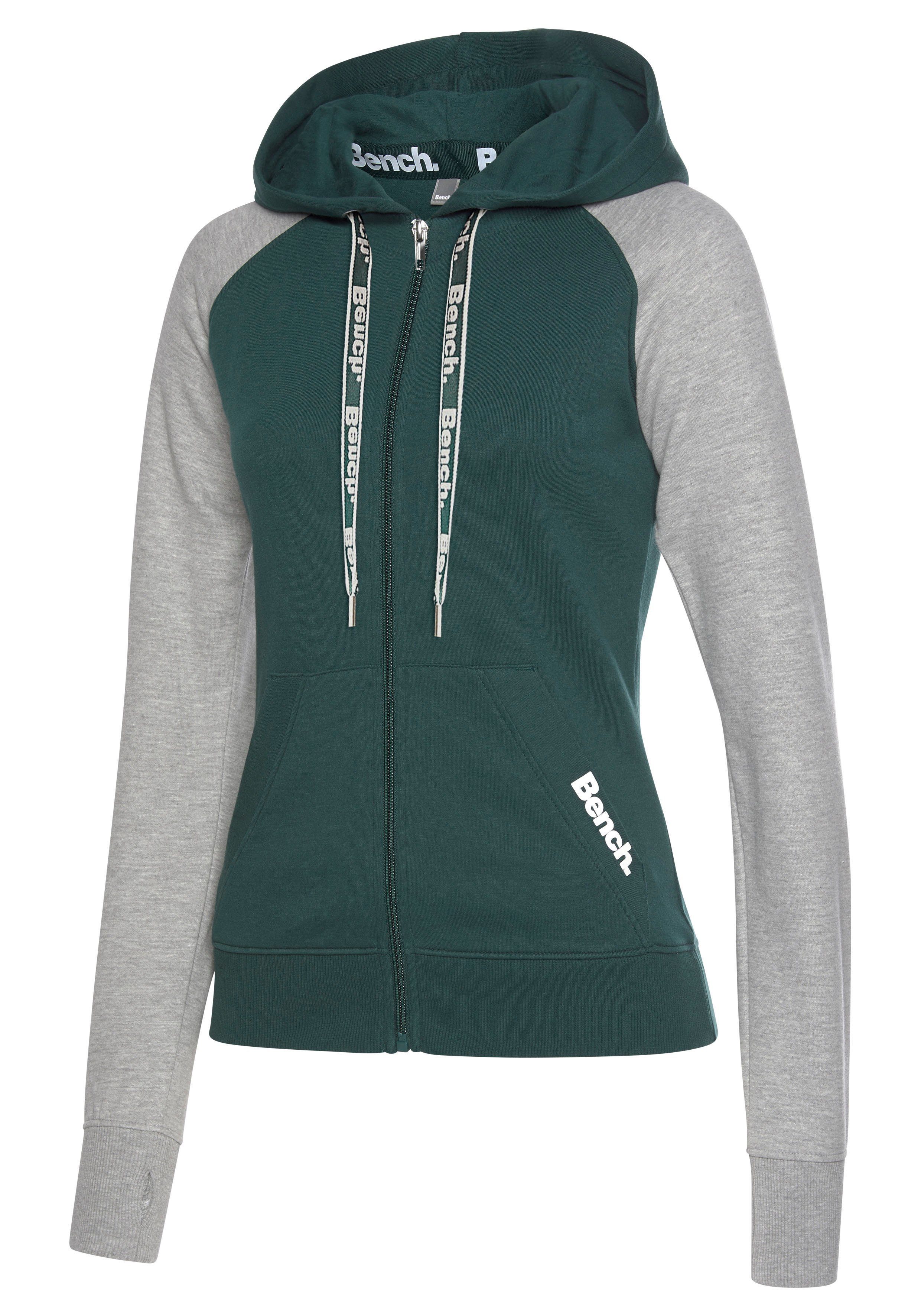 Bench. Loungewear Kapuzensweatjacke mit farblich abgesetzten Ärmeln, Loungeanzug