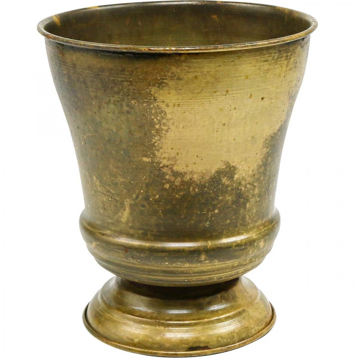 Florists Products Dekoschale Vintage Übertopf Kelchvase Metall Messing-Optik Antik-Design