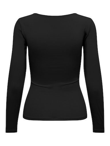 ONLY Langarmshirt ONLEA L/S JRS NOOS black NECK 2-WAY TOP DEEP