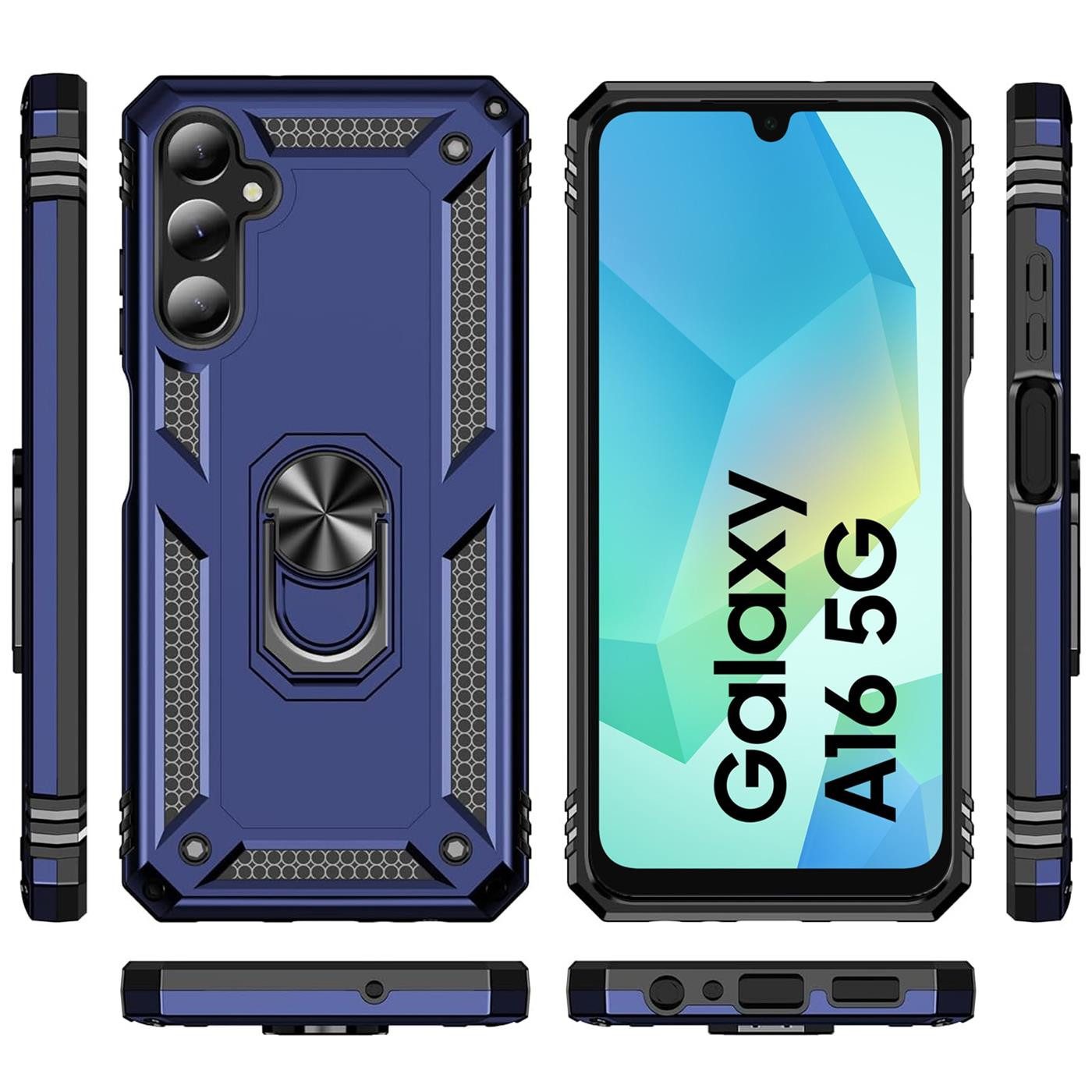 CoolGadget Handyhülle Armor Shield Case für Samsung Galaxy A16 5G 6,7 Zoll, Outdoor Cover mit Magnet Ringhalterung Handy Hülle für Samsung A16 5G – Bild 2 von 5