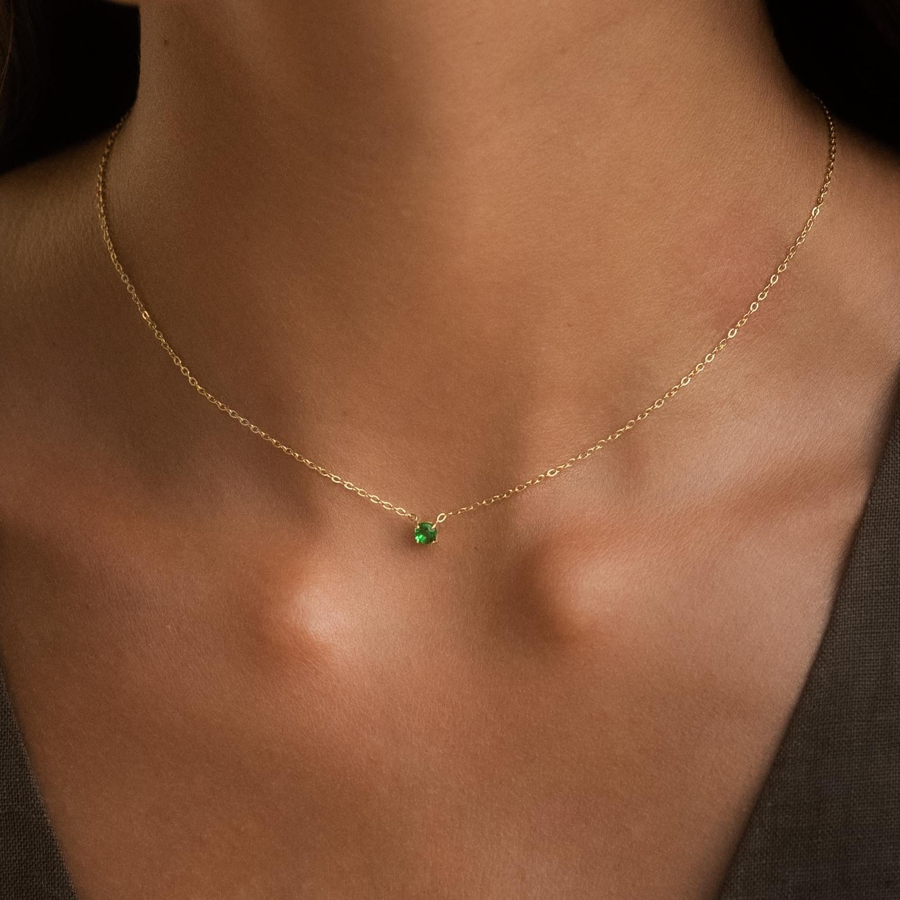 Made by Nami Kette mit Anhänger Edelstein Kette Gold Damen 40 + 5 cm, Wasse günstig online kaufen