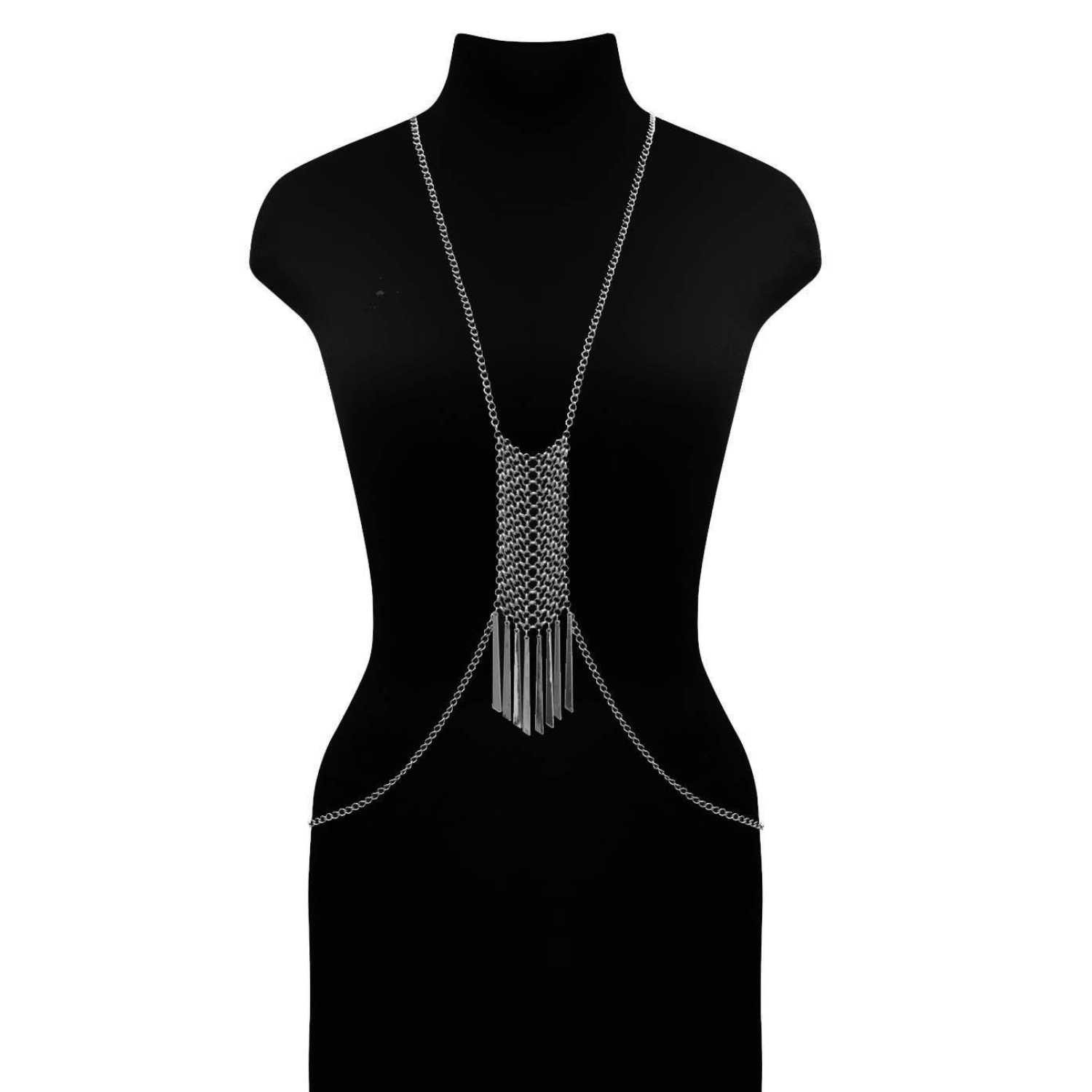 Escora Lange Kette Erotische Body Kette C02 silber