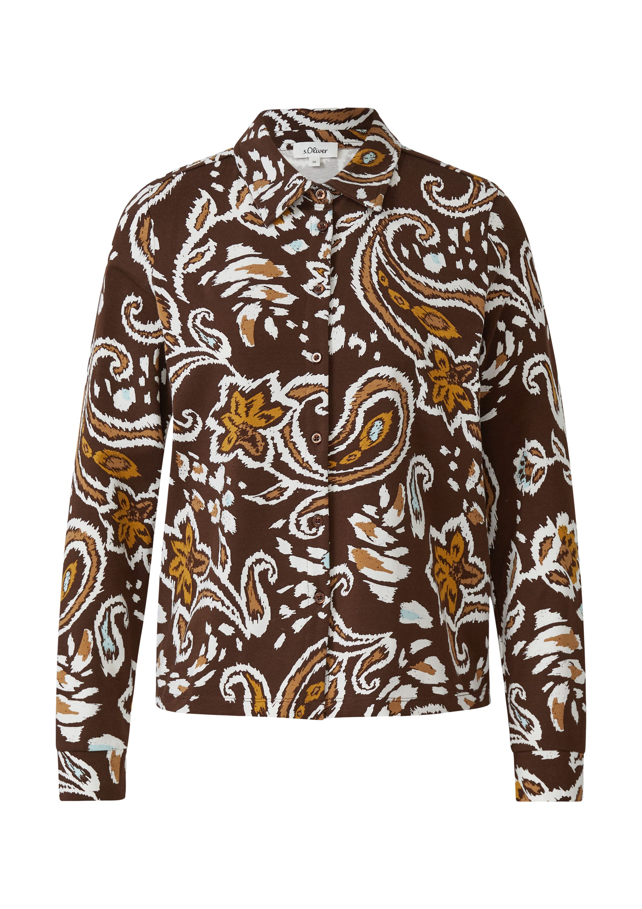 s.Oliver Langarmbluse T-Shirt Hemdbluse aus Jersey günstig online kaufen