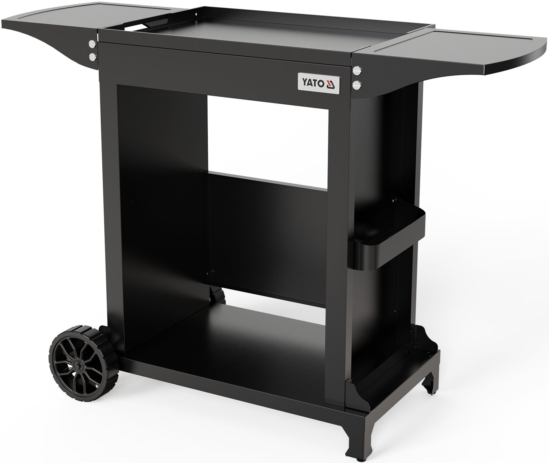 Yato Elektrogrill Grillwagen für Elektrogrill, klappbare Seitenablagen, mobil
