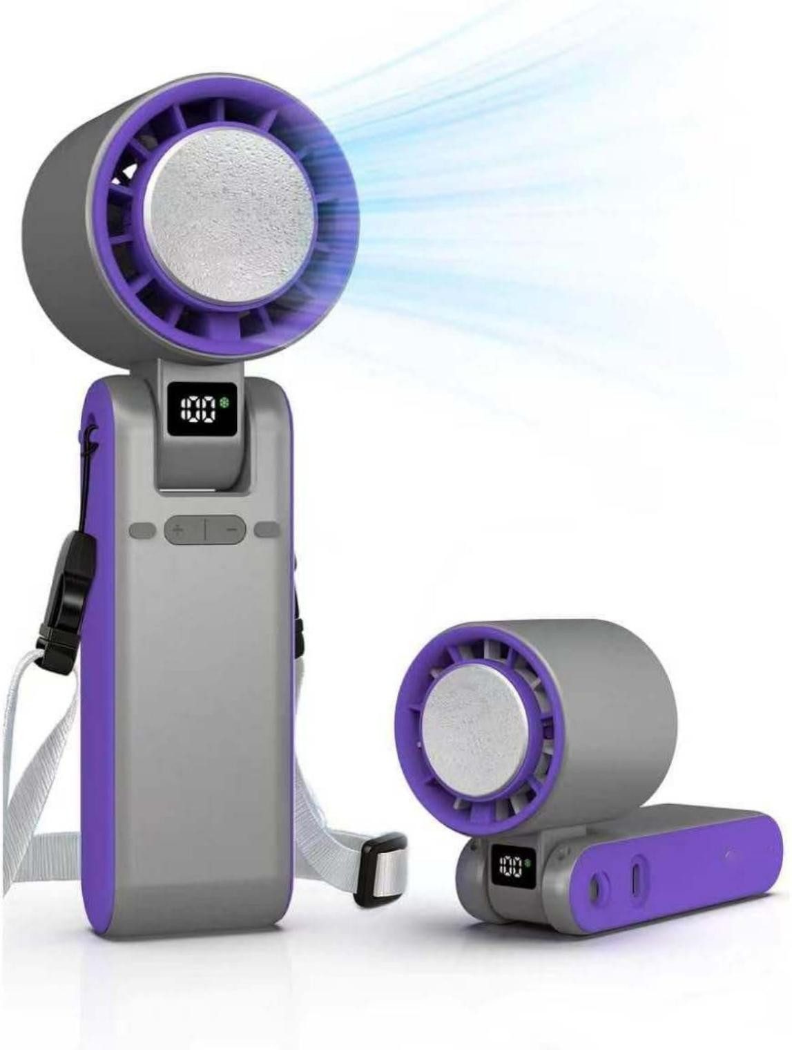 Bomiclss Handventilator Tragbarer Handventilator mit Eiskühler und LED-Display