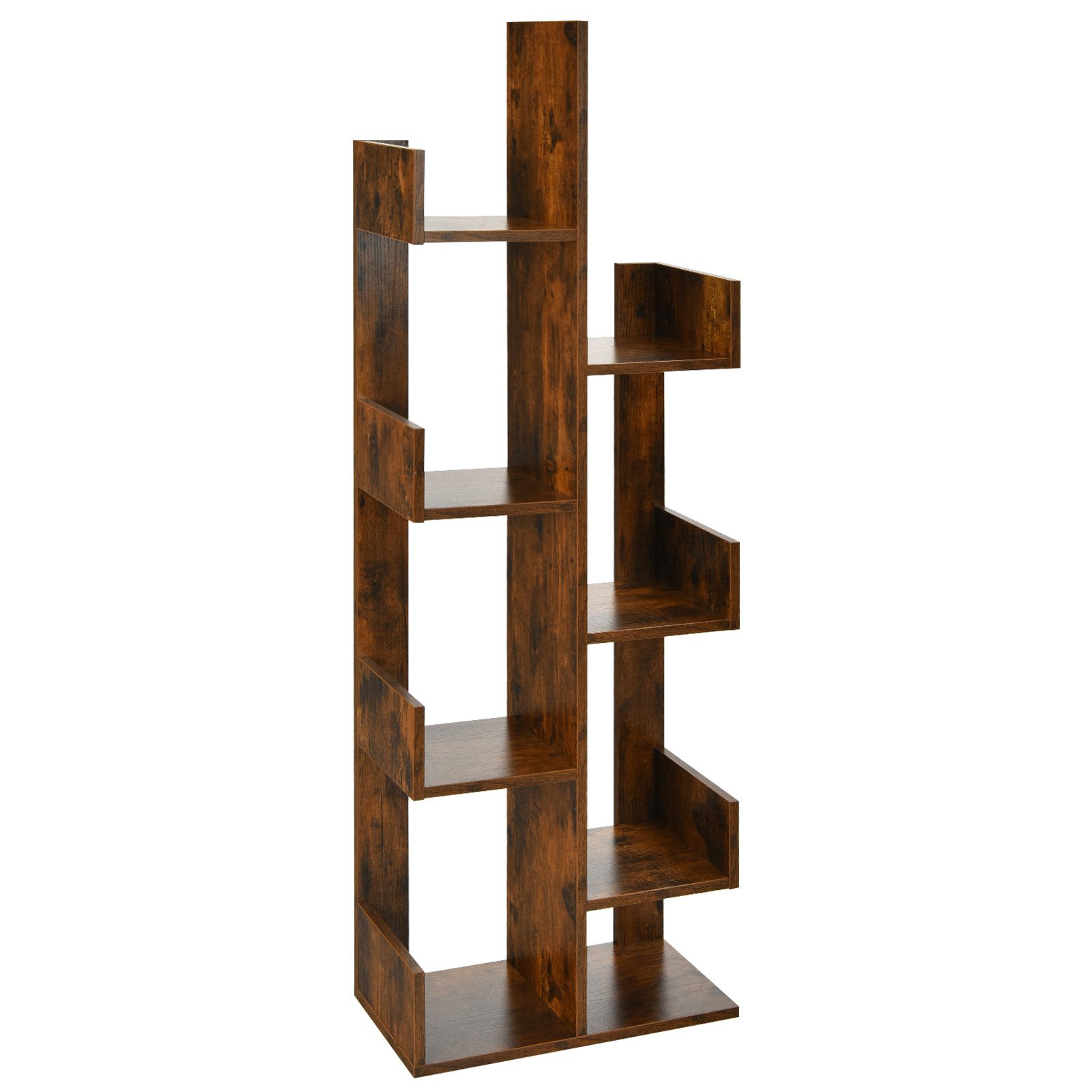 COSTWAY Bücherregal, mit 8 Fächern, bis 80kg, im Baumform, 50x25x145cm günstig online kaufen