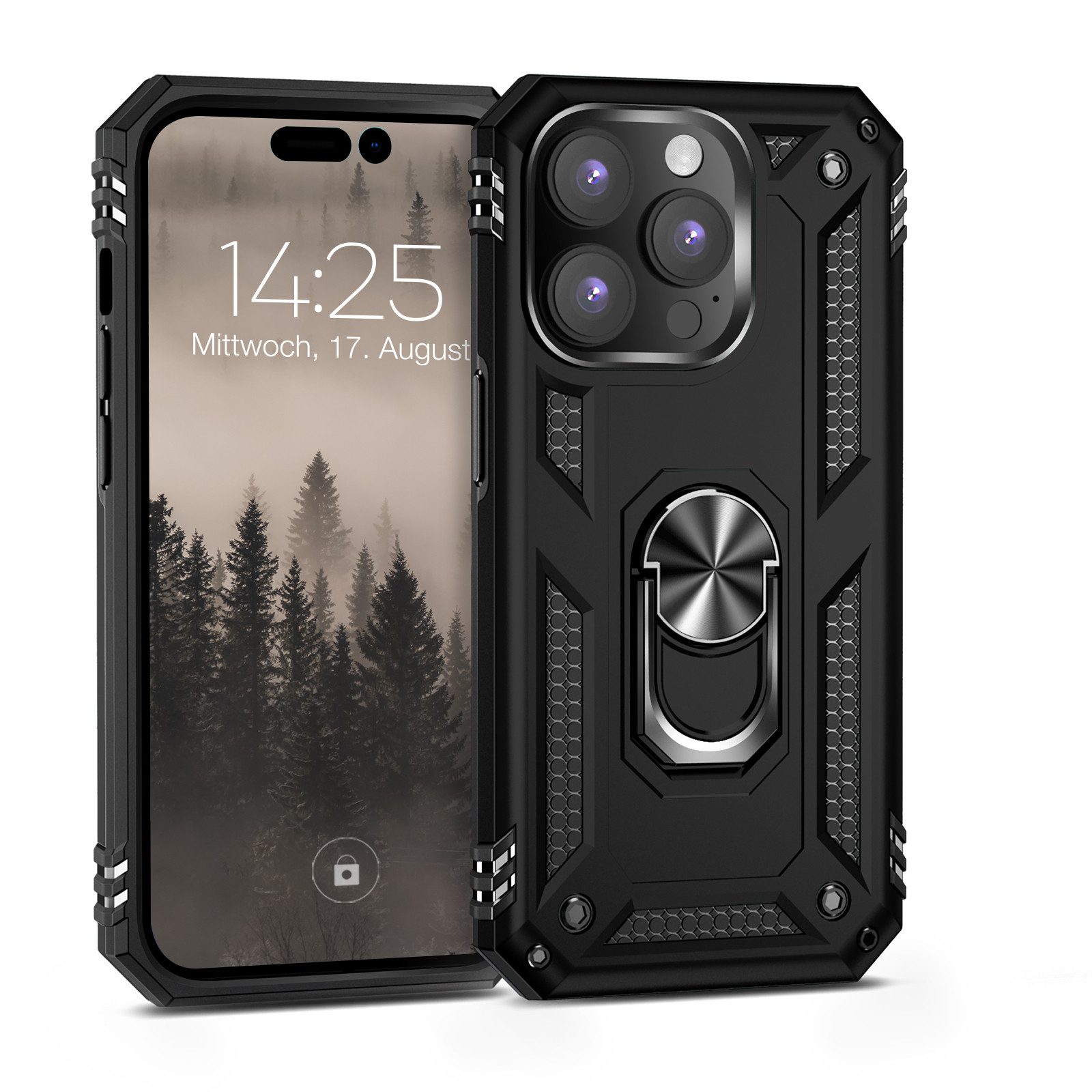 Tec-Expert Handyhülle Outdoor Cover Hülle für Apple iPhone 14 Pro Max 6.7 Zoll, 6.7, Premium Hülle aus verstärktem Polycarbonat