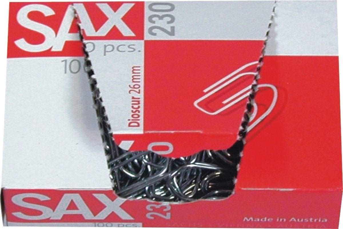 SAX Büroklammer Briefklammern verzinkt 26mm VE=100 Stück (10 Stück)