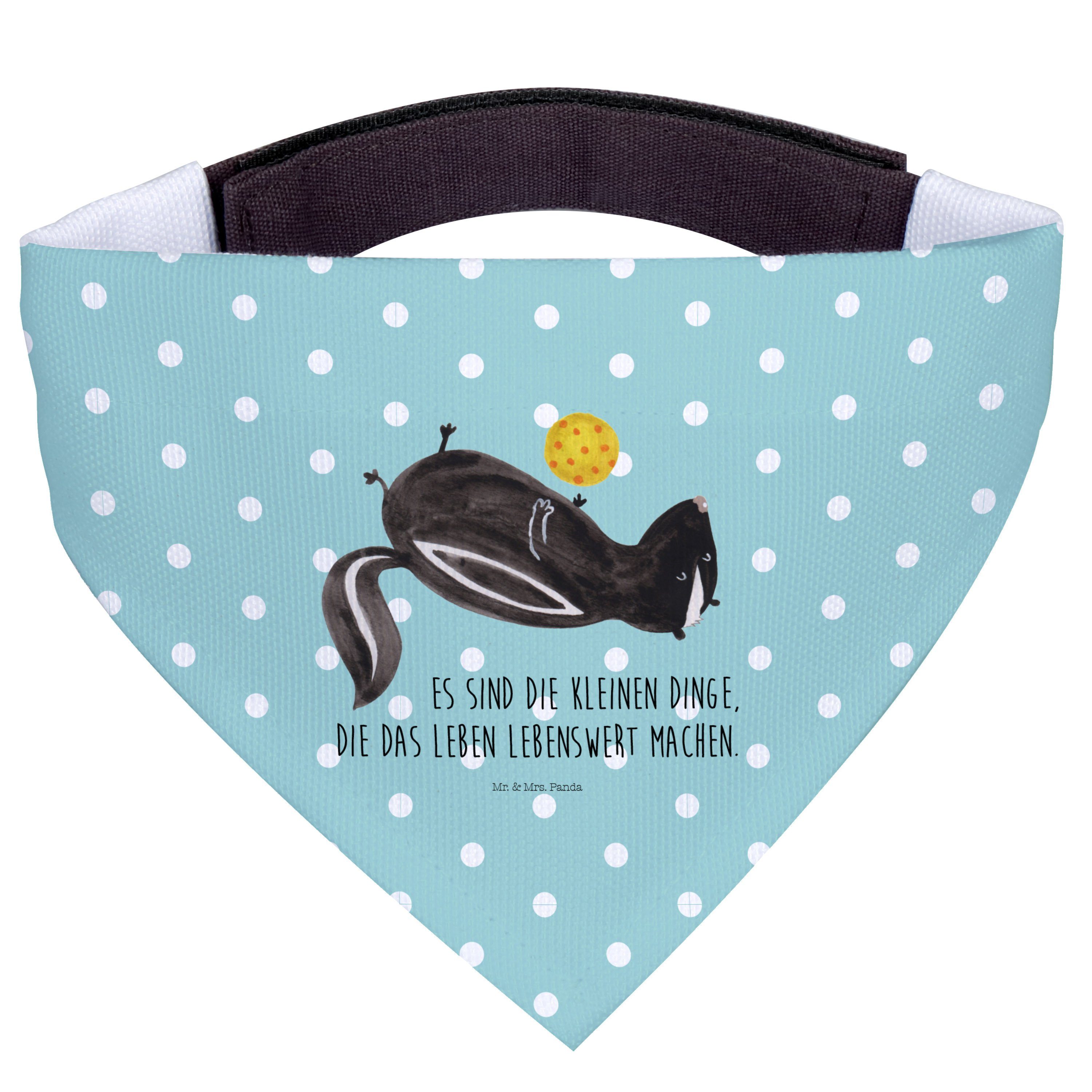 Mr. & Mrs. Panda Hundefliege Stinktier Ball, Hundehalstuch M, Türkis Pastell, Raubtier, Skunk, Mit, Polyester