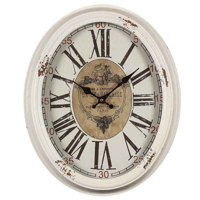Linoows Uhr Wanduhr, Vintage Küchenuhr, leise Nostalgie Uhr (schwere Shabby Uhr aus Metall 47 cm)