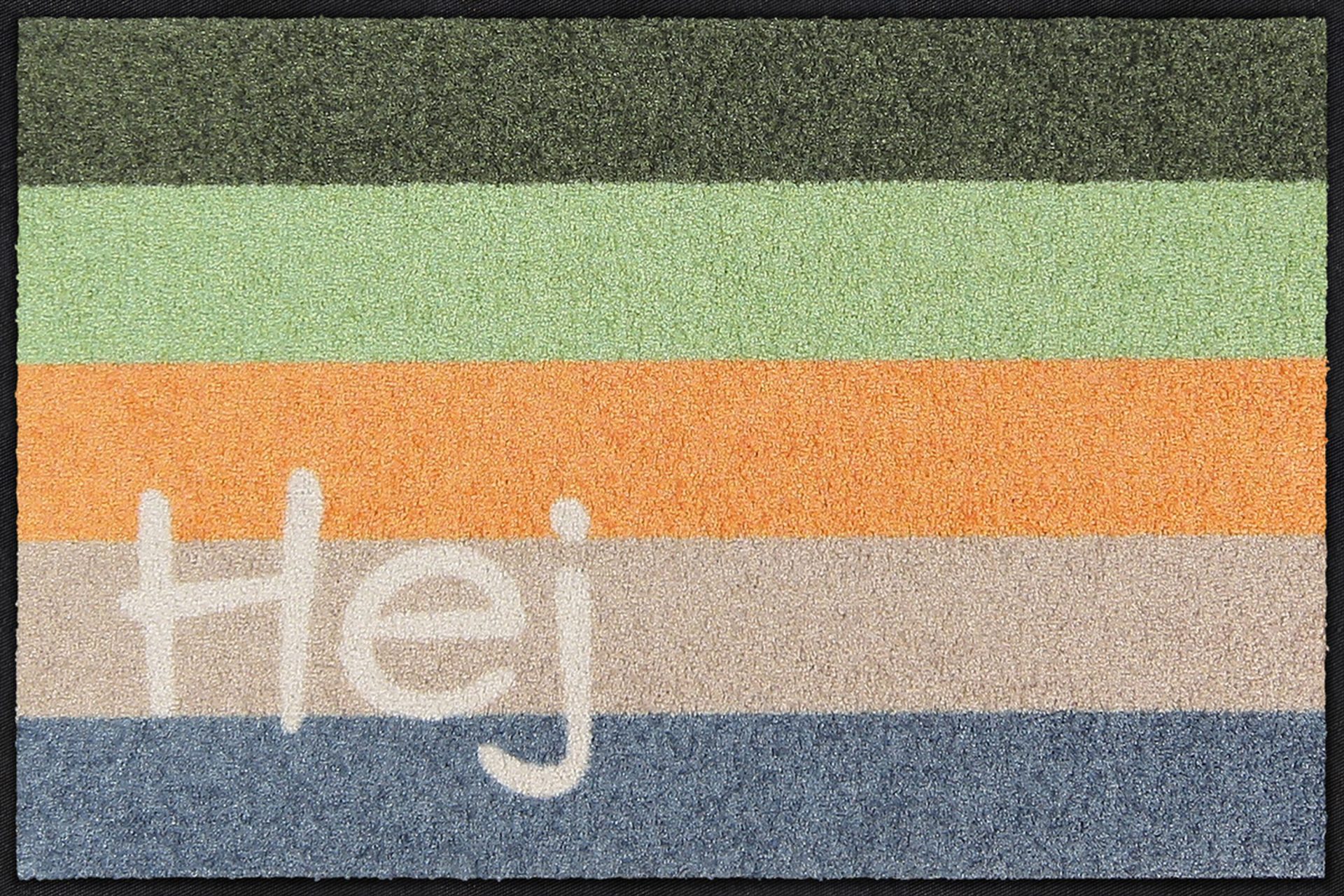 Salonloewe Fußmatte Fußmatte 50x75 Hej Stripes green, Eingangsmatte normal, Höhe: 500 mm