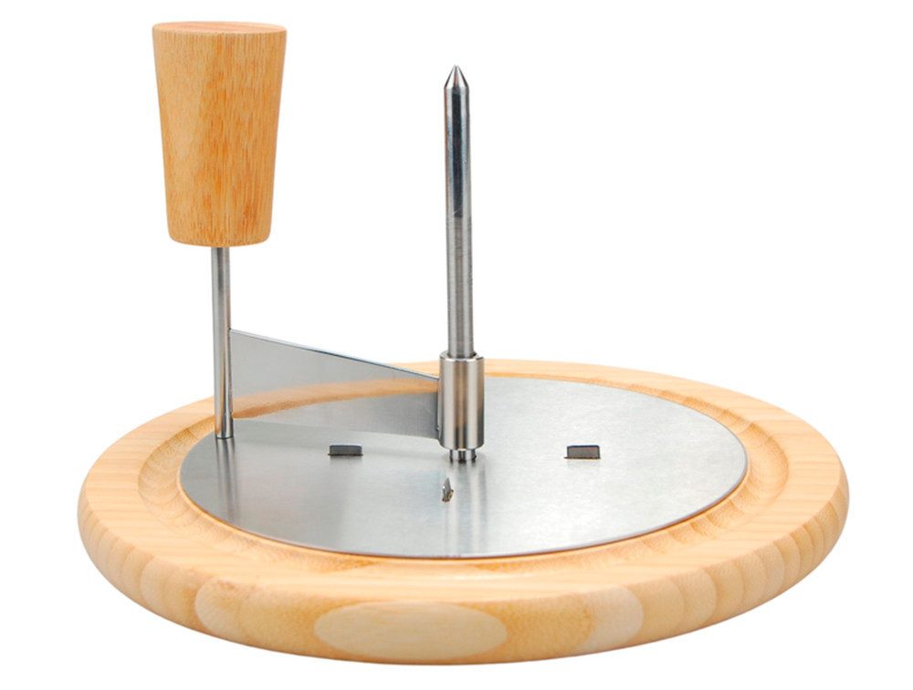 GSD HAUSHALTSGERÄTE Слайсер для сыра Käsereibe für kulinarische Kreationen, Edelstahl, Holz, für „Tête de Moine“, ideal für Käse und Schokolade