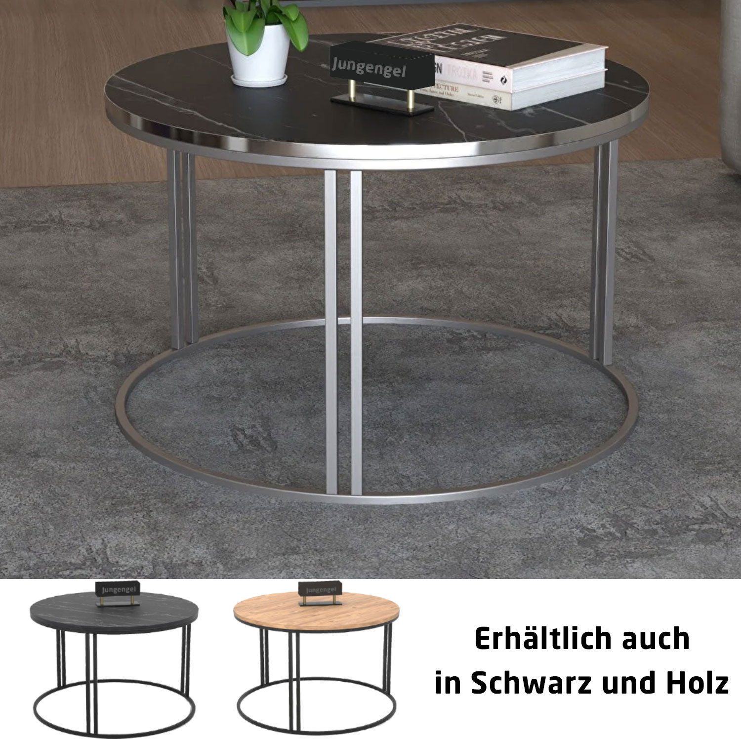 Jungengel Couchtisch Modern 3x Designs Marmor Holz Tisch Beilagentisch Wohnzimmertisch