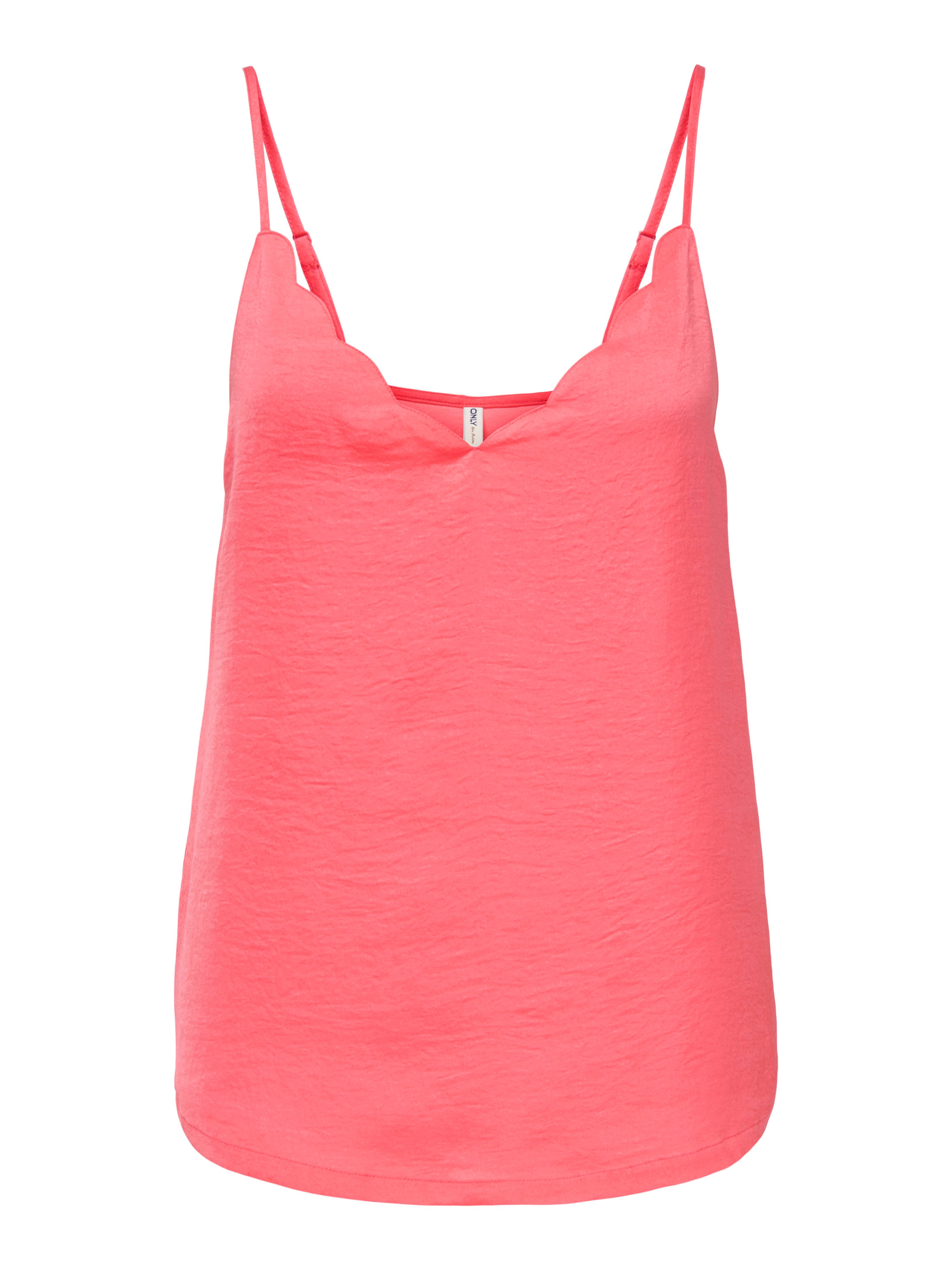 ONLY Spaghettitop ONLDEBBIE SINGLET NOOS WVN Kunstfaser, regular fit, Rundhals