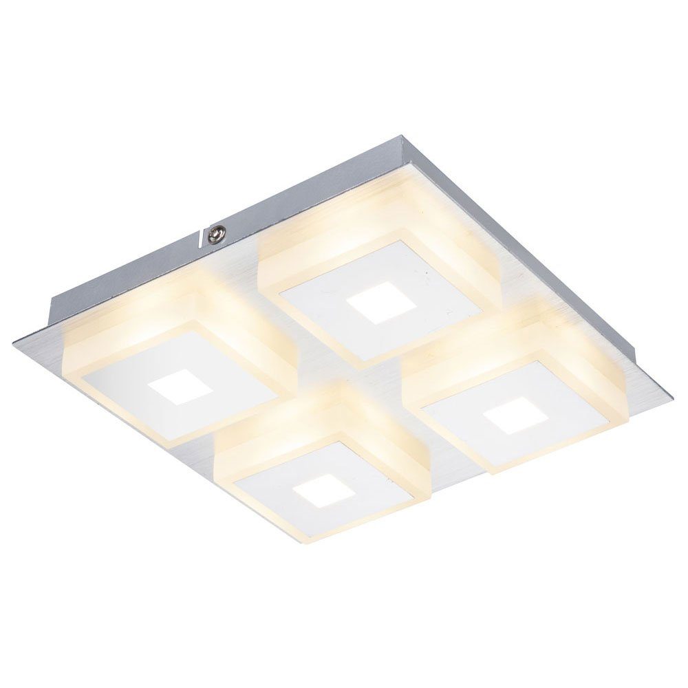 GLOBO LIGHTING LED Deckenleuchte, LED-Leuchtmittel fest verbaut, Warmweiß, Deckenleuchte Deckenlampe 4-Flammig Wohnzimmer Aluminium