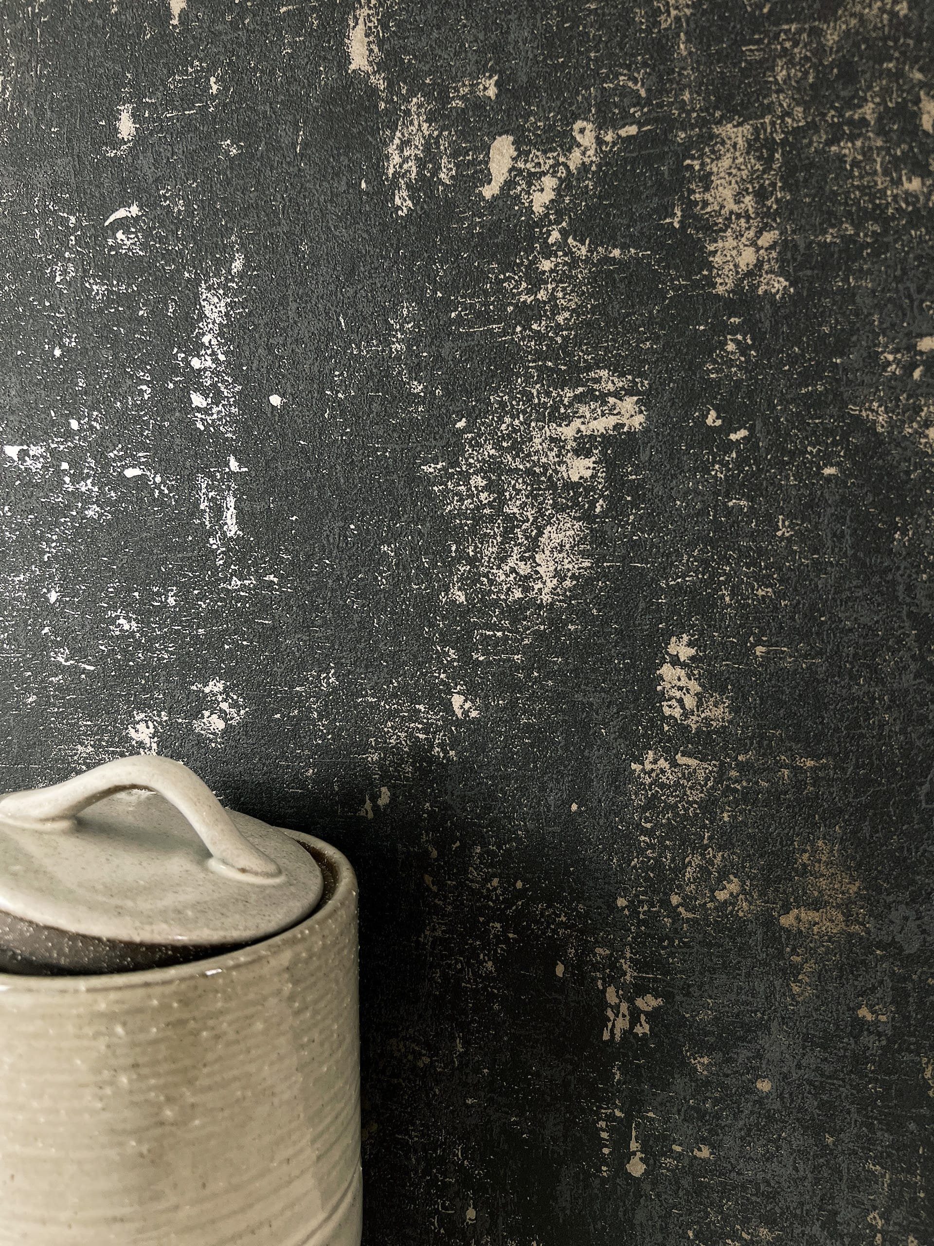 Newroom Vliestapete, Schwarz Tapete Modern Beton - Betonwand Betonoptik Gol günstig online kaufen