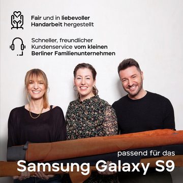 wiiuka Handyhülle suiit Hülle für Samsung Galaxy S9, Klapphülle Handgefertigt - Deutsches Leder, Premium Case