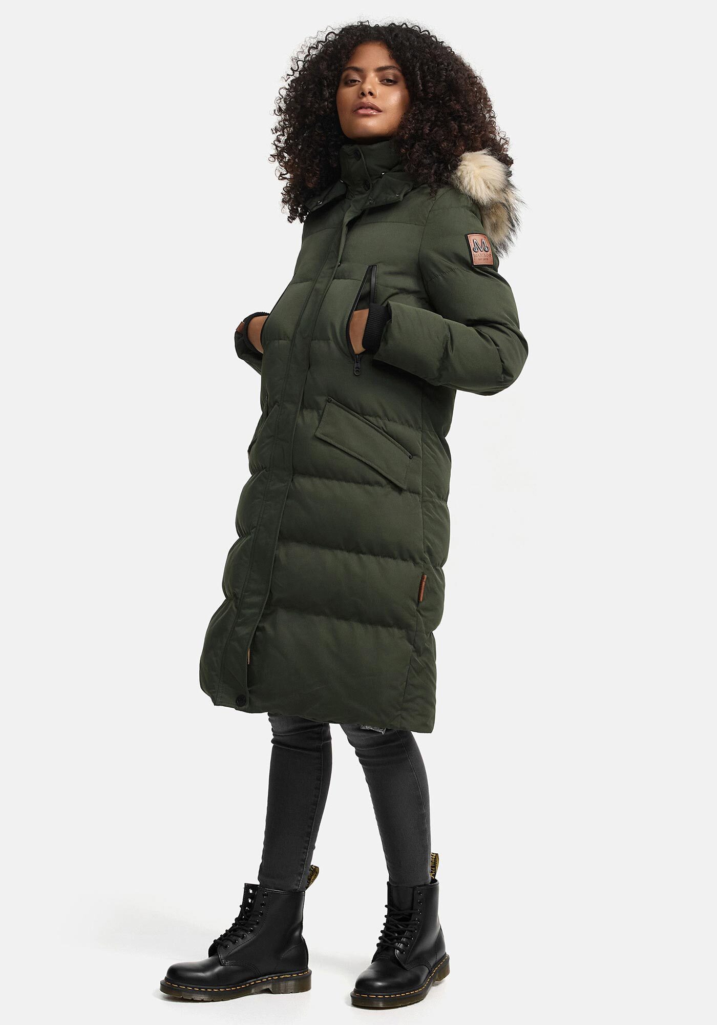Marikoo Parka Schneesternchen langer Parka mit abnehmbarer Kapuze