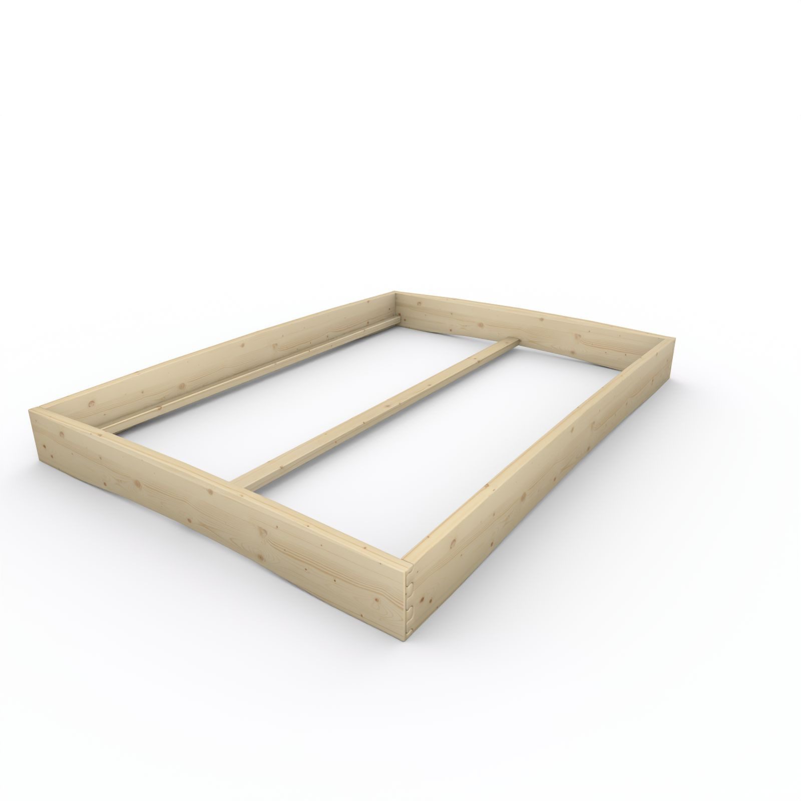 TUGA-Holztech Massivholzbett Holzbett (Fichte) 160 x 220 cm 20cm ohne Kopfteil Massivholzbett Bett, Breite 80 90 100 120 140 160 180 200 Höhe 38 48 58 mit/ohne Füße