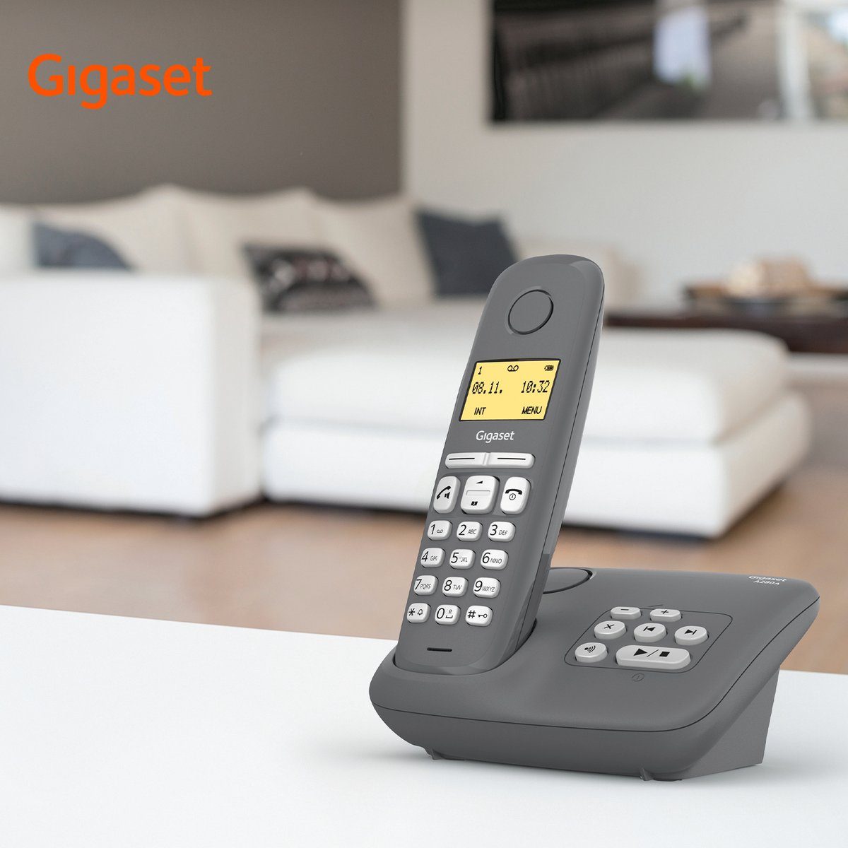 Gigaset A280A Schnurloses DECT-Telefon (Mobilteile: 1, mit Anrufbeantworter, hörgerätekompatibel)