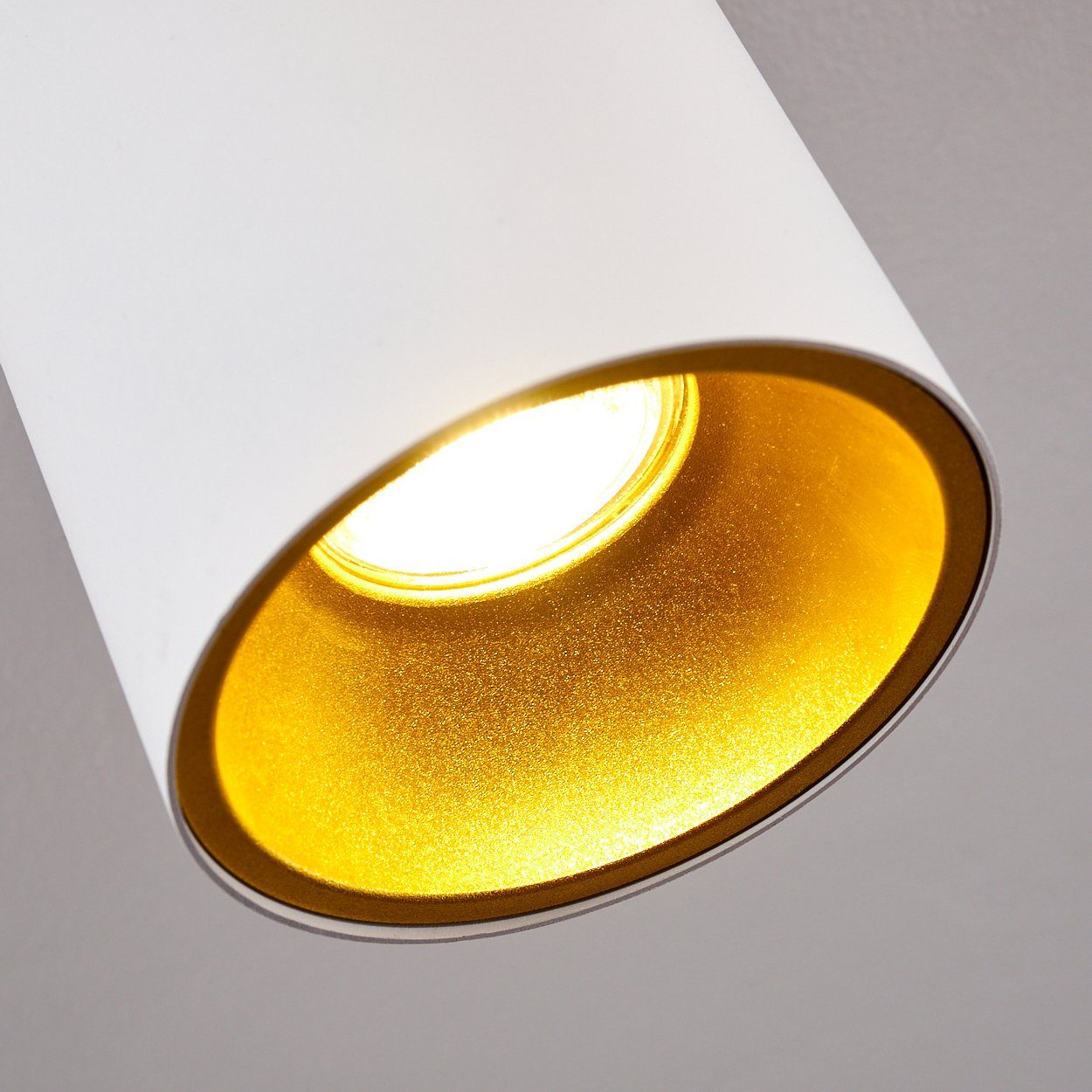 ohne Leuchtspot, 1xG10, Leuchtmittel, Deckenlampe »Calcio« Weiß/Gold, 50 Metall max. Aufbauleuchte Deckenleuchte moderne aus Watt, hofstein in