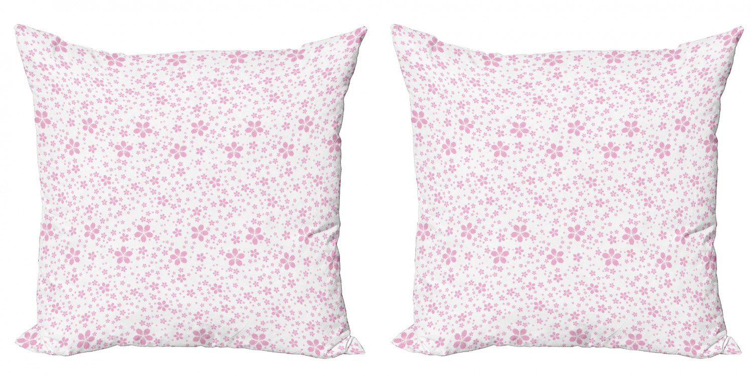 Kissenbezüge Modern Accent Doppelseitiger Digitaldruck, Abakuhaus (2 Stück), Kirschblüte rosa Flora | Kissenbezüge