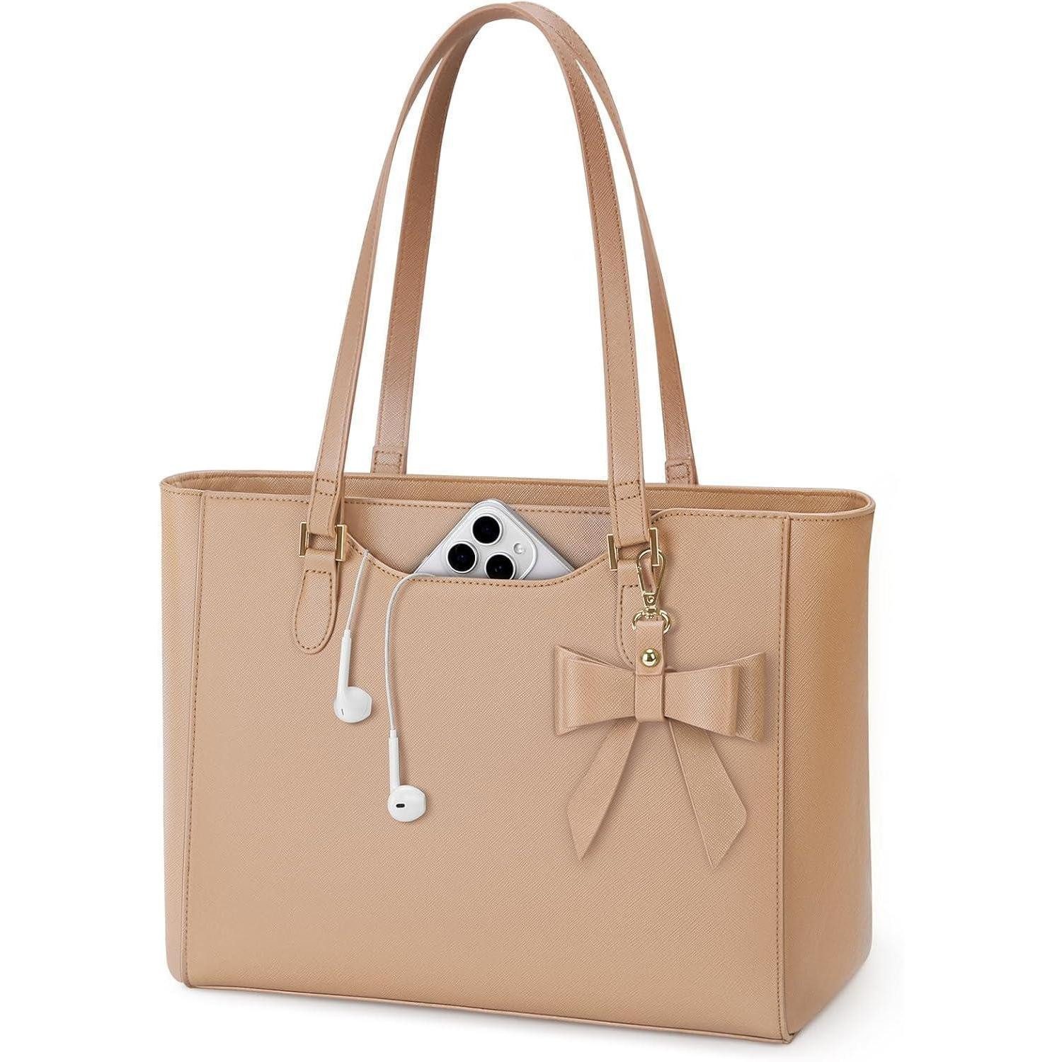 Handtasche Handtasche Damen Shopper Leder Tote Umhängetasche Business Khaki