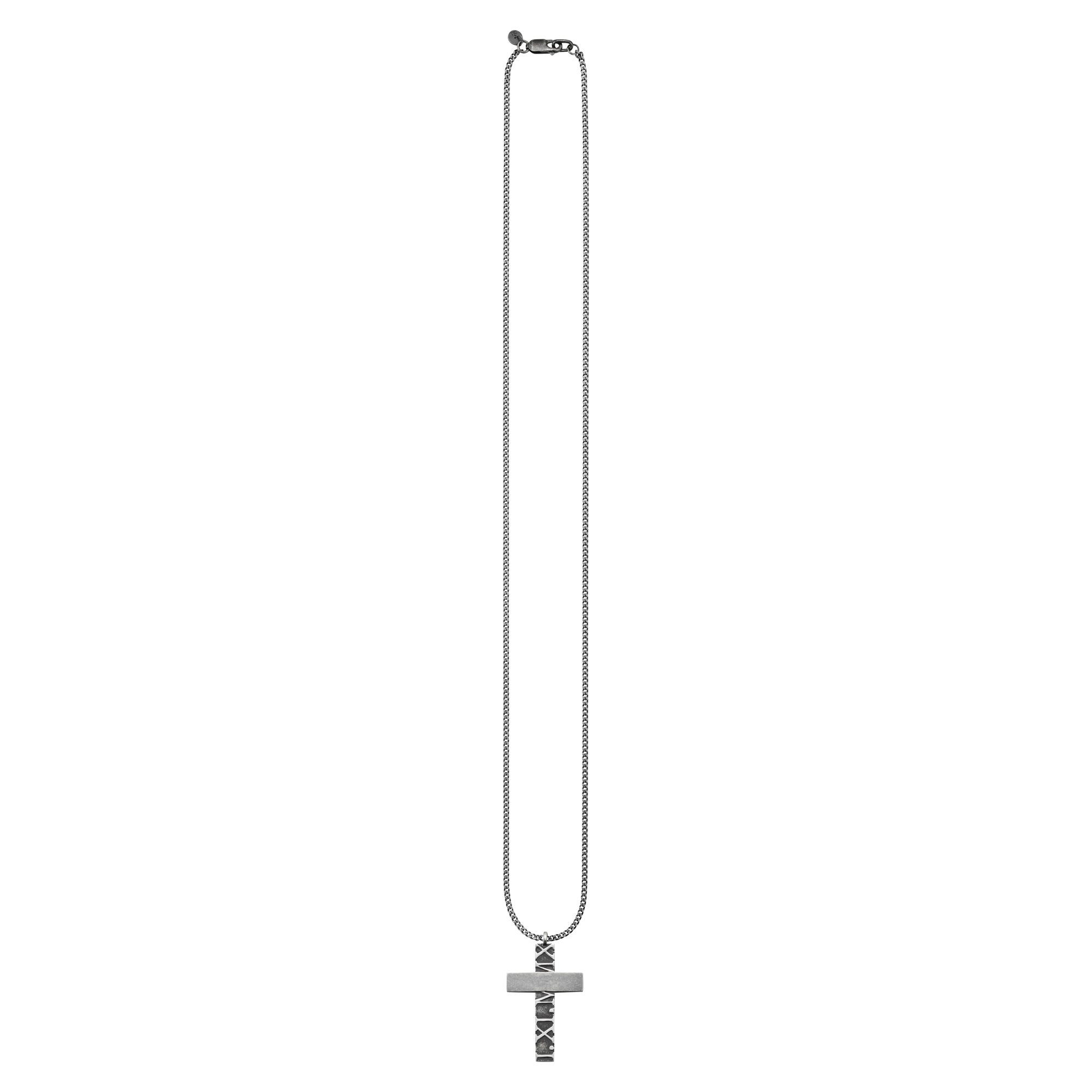 Anhänger mit Kette CAÏ Sterling 925/- Silber matt-oxidiert Kreuz