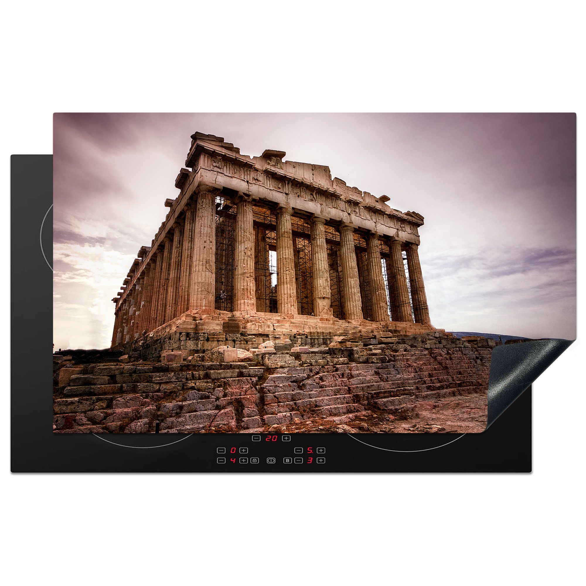 MuchoWow Herdblende-/Abdeckplatte Athen - Architektur - Parthenon, Vinyl, (1 tlg), 83x51 cm, Ceranfeldabdeckung, Arbeitsplatte für küche