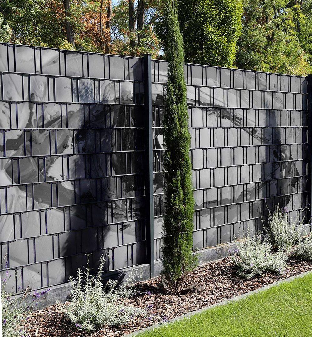 Thumbnail - MyMaxxi Sichtschutzstreifen Sichtschutzstreifen Gemälde Augen grau Sichtschutz Garten Zaun