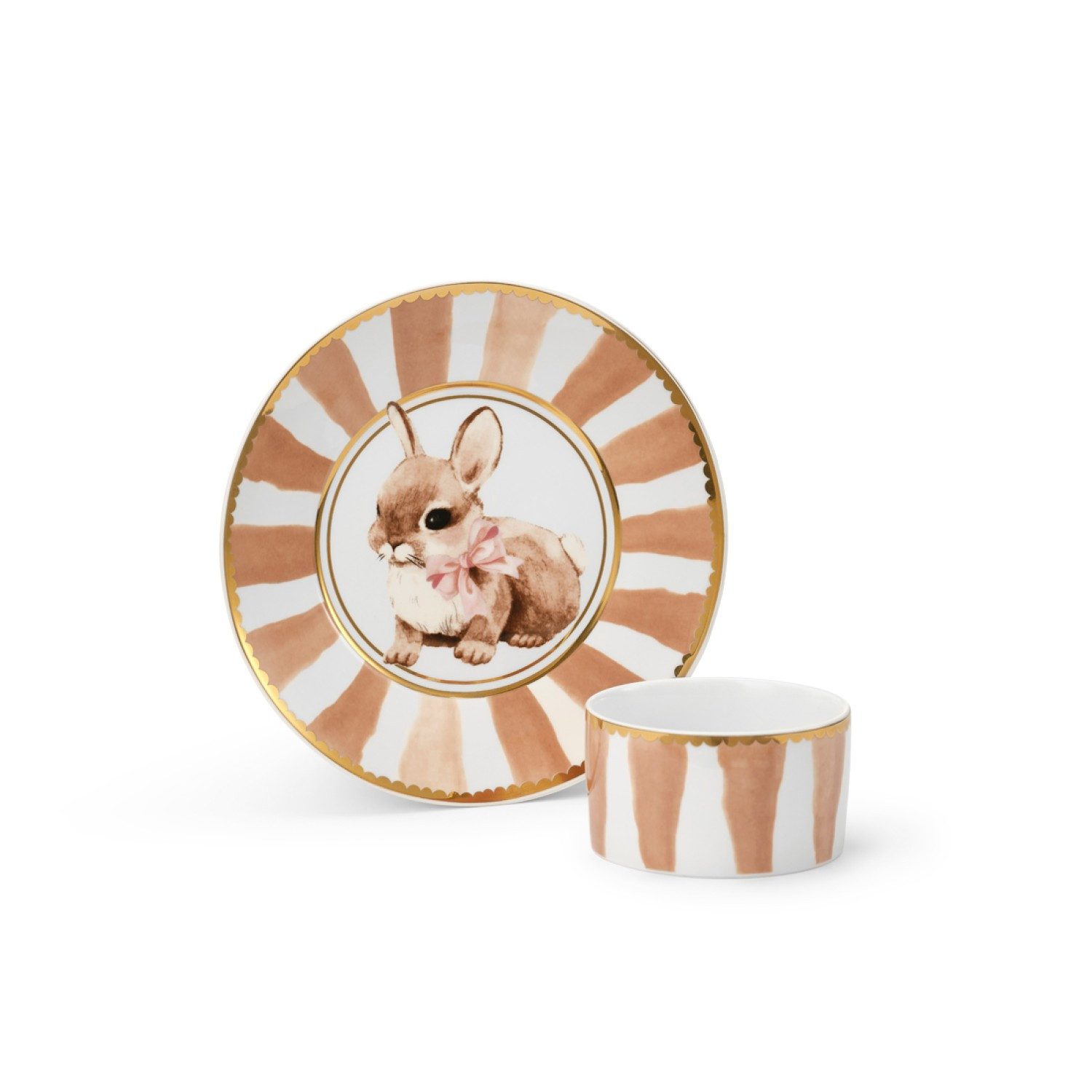 Elodie Kindergeschirr-Set Porzellan-Set - Bunny Darling (2-tlg), 1 Personen, Porzellan