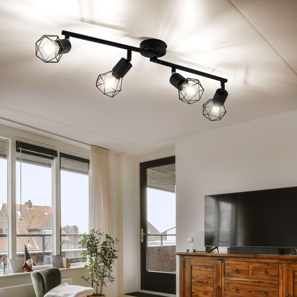 GLOBO LIGHTING Deckenspot, Leuchtmittel nicht inklusive, Deckenleuchte beweglich 4 Flammig Wohnzimmer