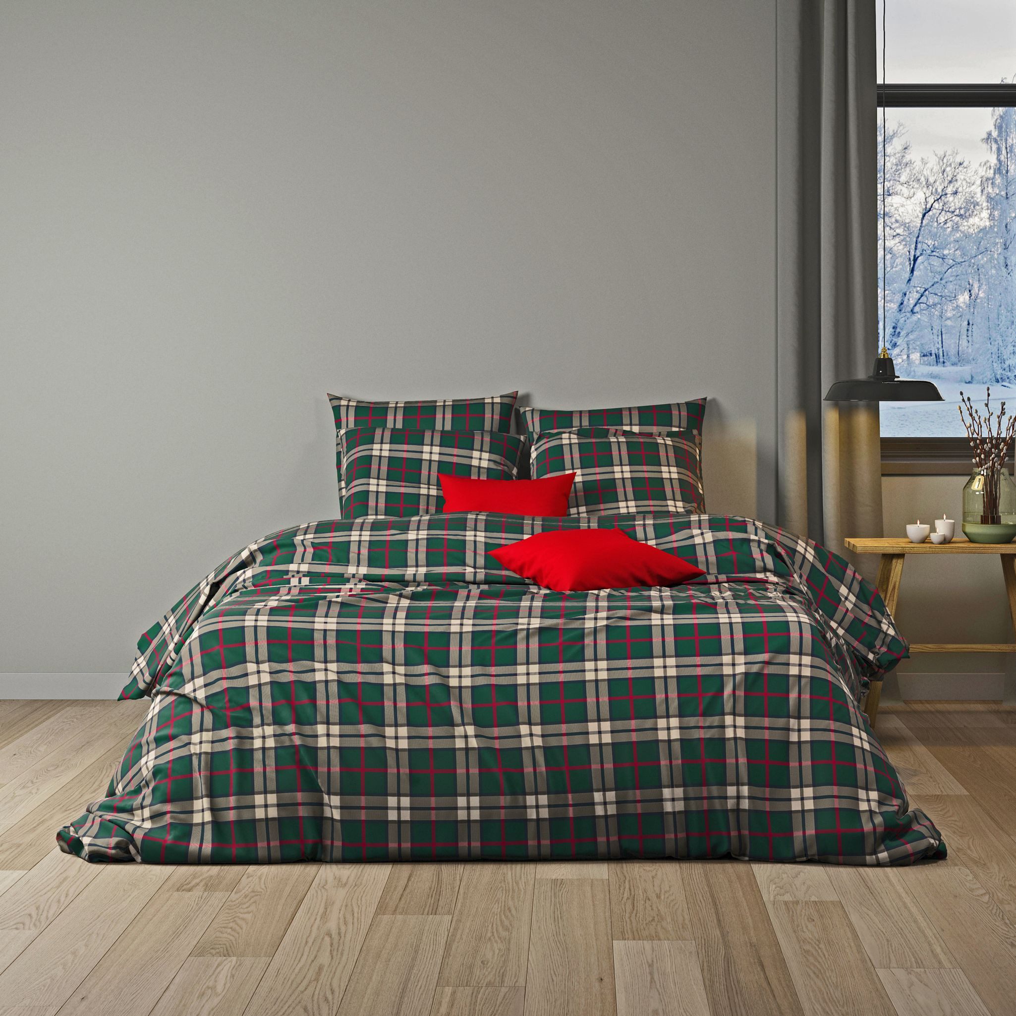 mistral home Bettwäsche 135x200cm, Bristol Classic Winter Kariert, Flanell, 2 teilig, mit klassisch schickem Karo Design – Bild 3 von 5