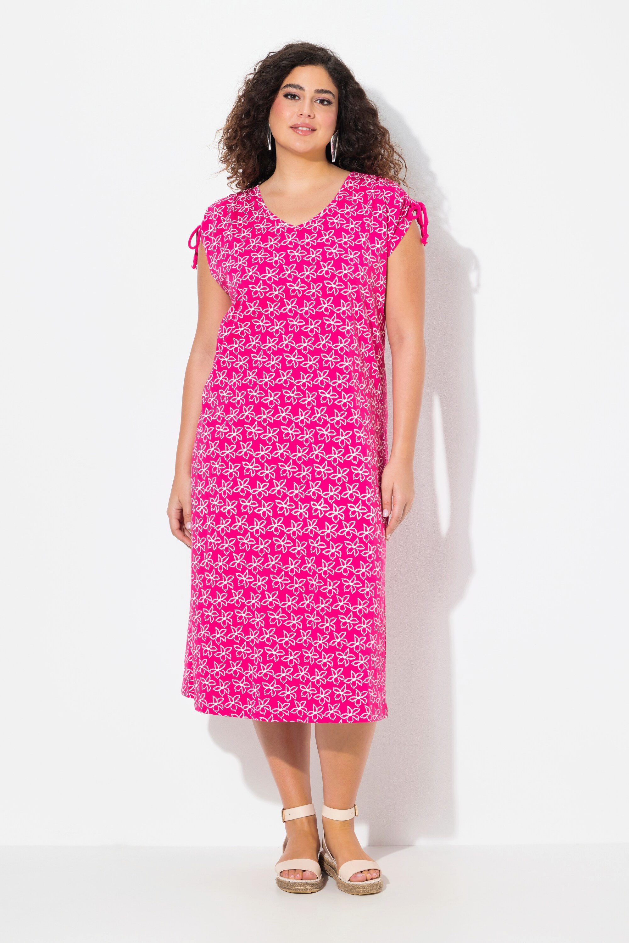Ulla Popken Jerseykleid Midikleid Blüten A-Linie günstig online kaufen