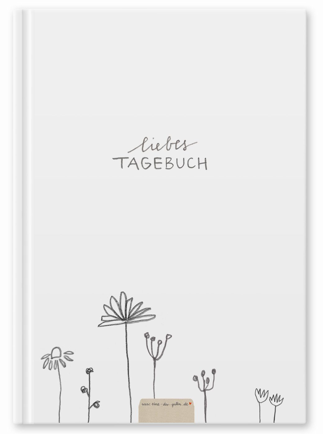 Eine der Guten Verlag Tagebuch Liebes Tagebuch - großes Notizbuch weiß, 120 Seiten, 80 g Recyclingpapier weiß, Hardcover, 18x24 cm mit Linien