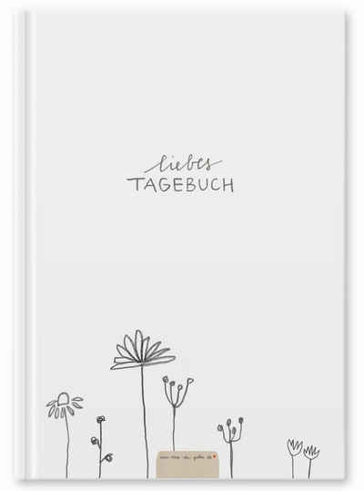 Eine der Guten Verlag Tagebuch Liebes Tagebuch - großes Notizbuch weiß, 120 Seiten, 80 g Recyclingpapier weiß, Hardcover, 18x24 cm mit Linien