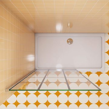 duschspa Duschwand 8mm ESG Nano Glas Walk in Dusche Duschwand Duschtrennwand, Einscheibensicherheitsglas, Sicherheitsglas, (Set), Glas, Nano Glas