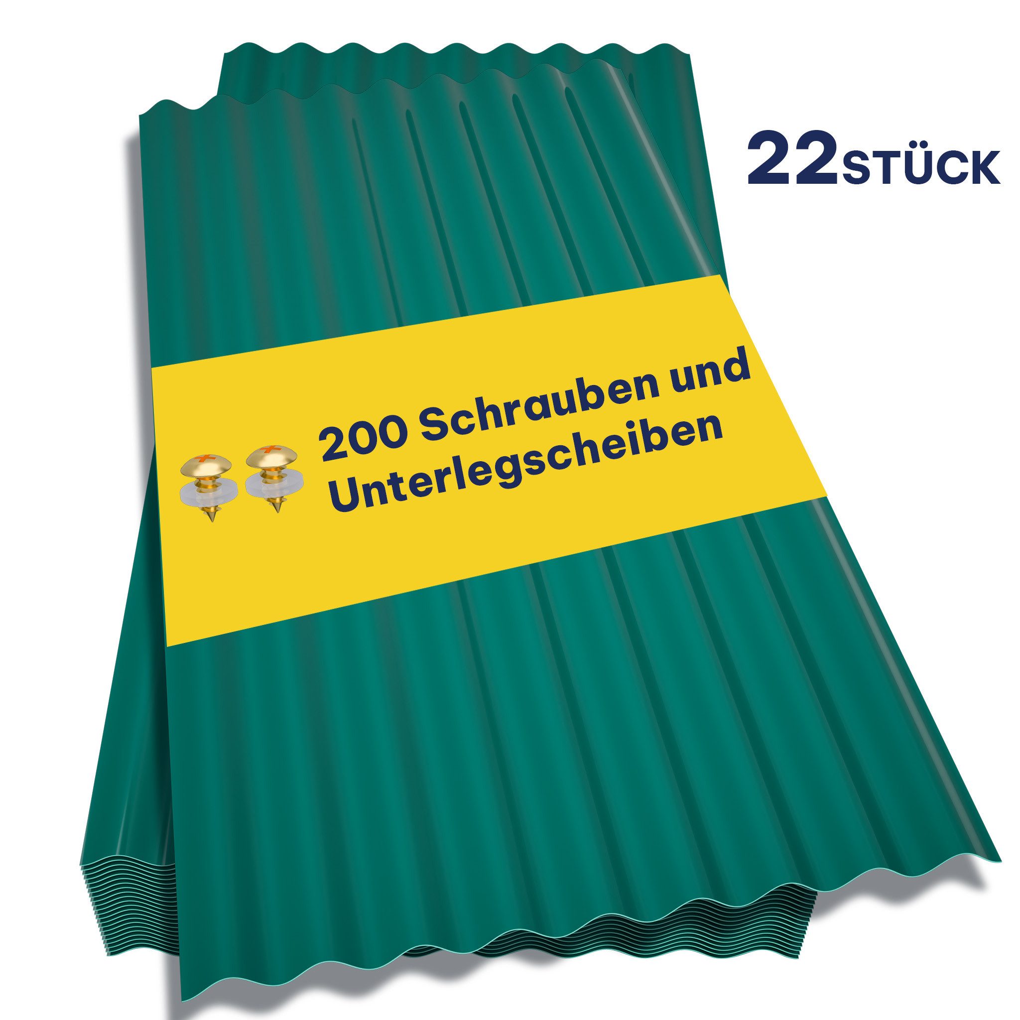 GIHAUVIA Trapezblech Trapezblech 26 Stück, 12m² Dachblech für Carport, Geräteschuppen., (22-St)