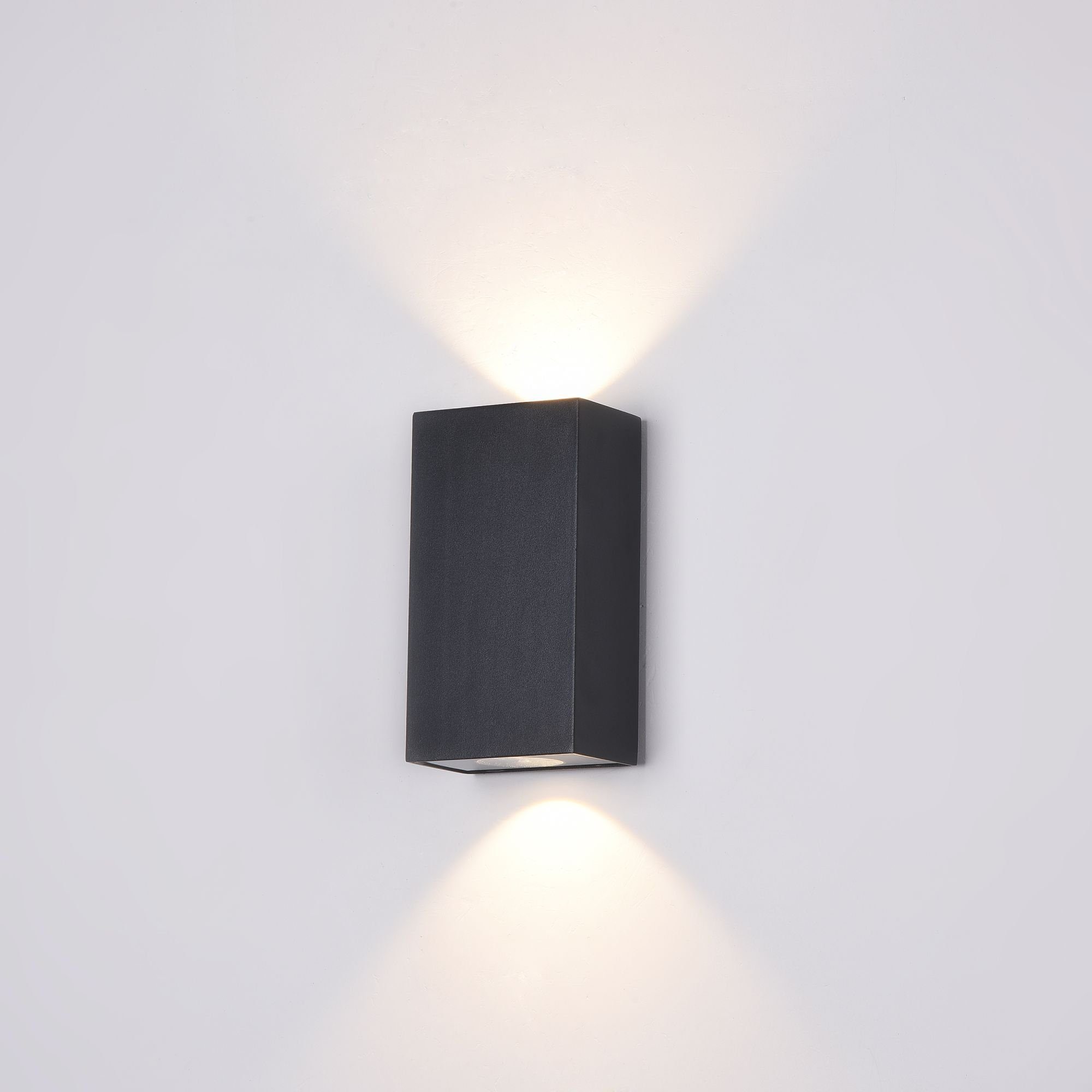 MAYTONI hochwertige LED 5.5x16x5.5 Times Außen-Wandleuchte Raumobjekt LIGHTING integriert, 3 fest DECORATIVE dekoratives Design Square Lampe & cm,