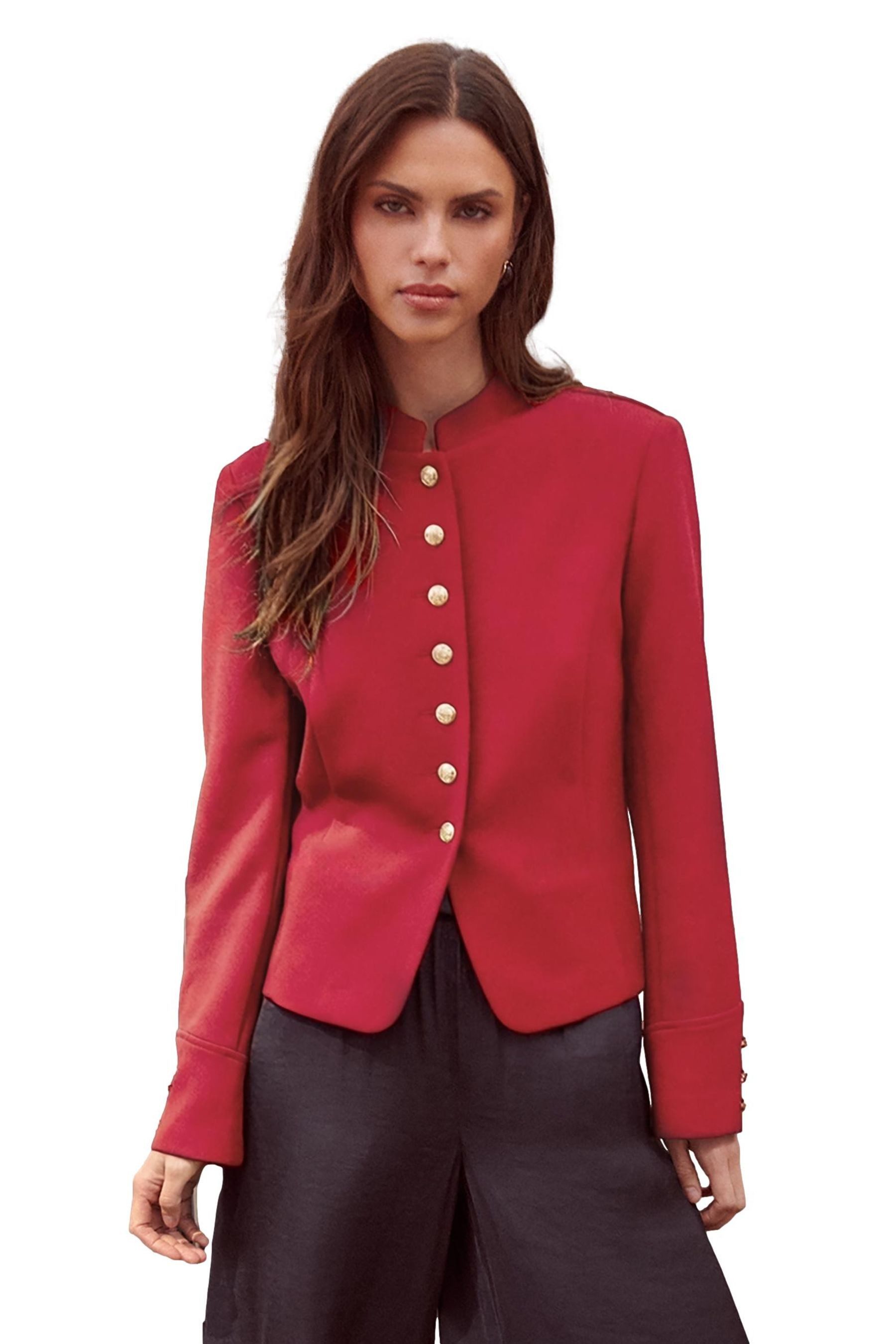LIPSY Military-Jacke Lipsy Blazer im Military-Stil mit Mandarin-Kragen (1-St)