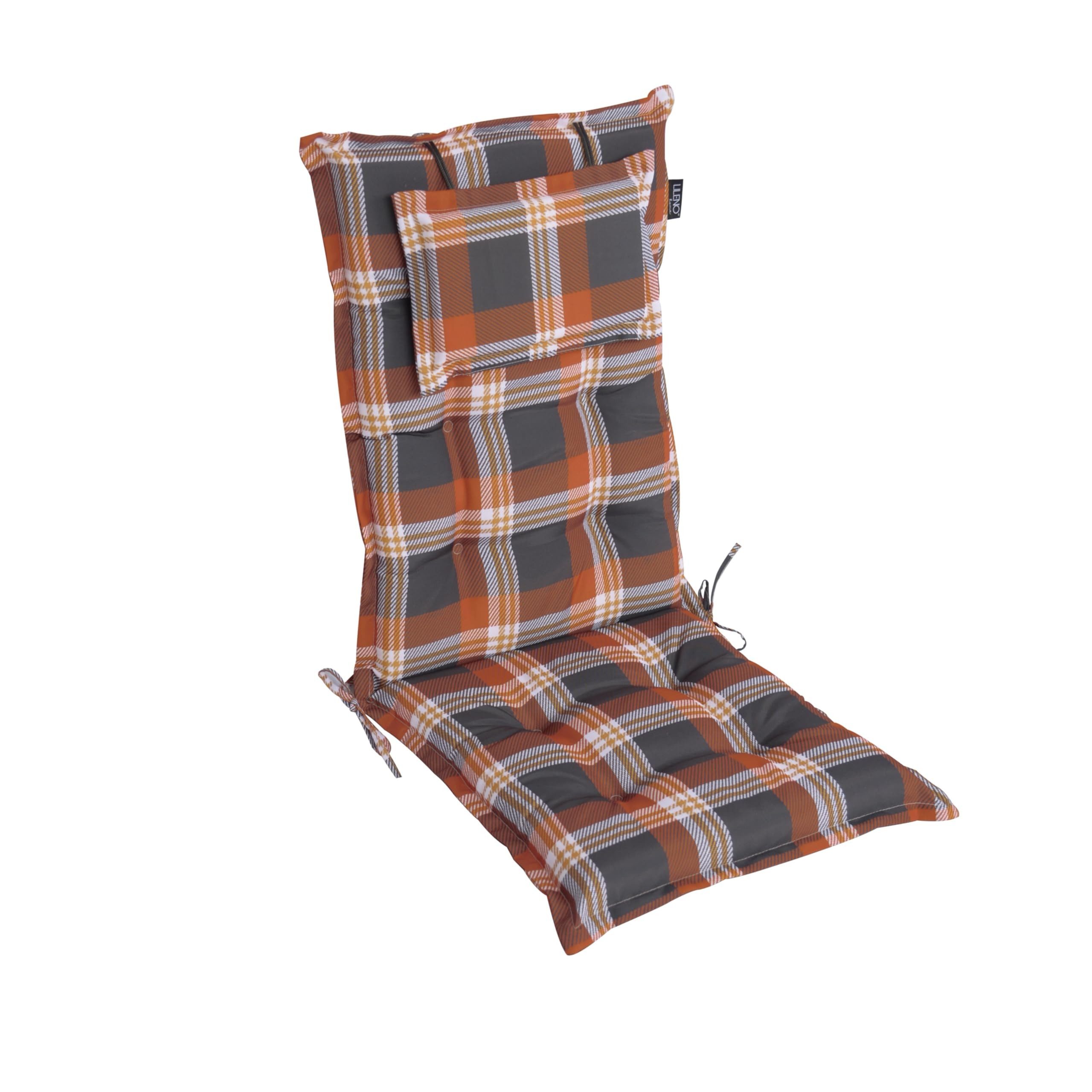 LILENO HOME Hochlehnerauflage Gartenstuhl Auflage, bequeme Sitzauflage für Gartenmöbel, Stuhlkissen, (1 St., 1er Set), Polsterauflage Karo Rot, Sitzpolster für Klappstühle