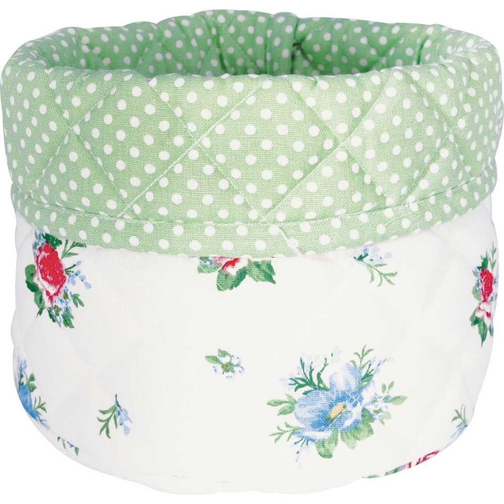Greengate Brotkorb Greengate Brotkorb ALIVIA Weiß mit Blumen und Punkten