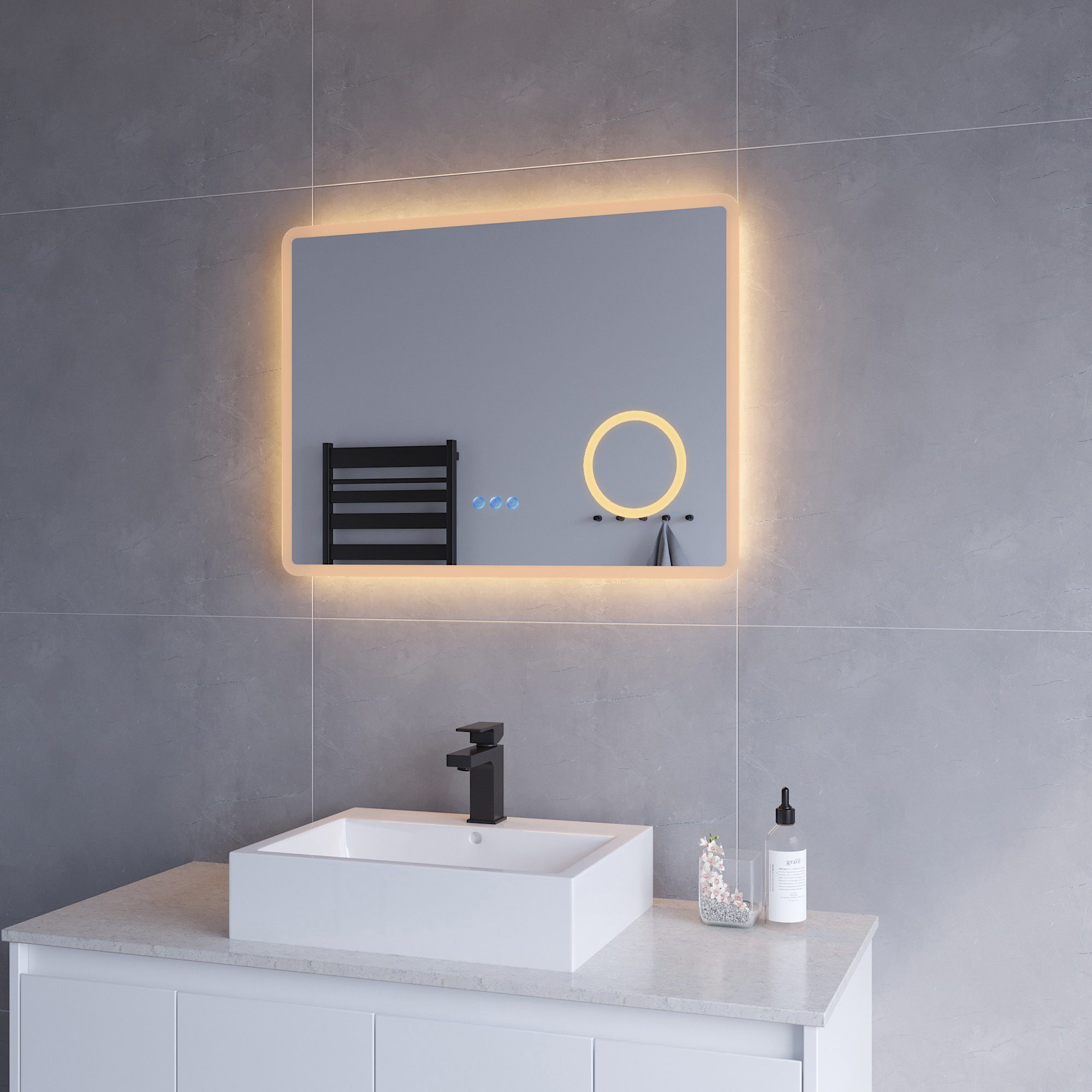 AQUABATOS Dekospiegel Wandspiegel modern mit Beleuchtung und Kosmetikspiege günstig online kaufen