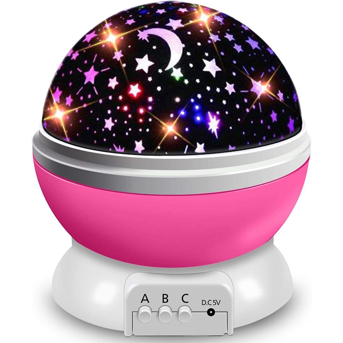 autolock LED Nachtlicht LED Nachtlicht Sternenhimmel Projektor 360° Rotierend, Nachtlichter für Kinder Erwachsene Party Geburtztag rosa
