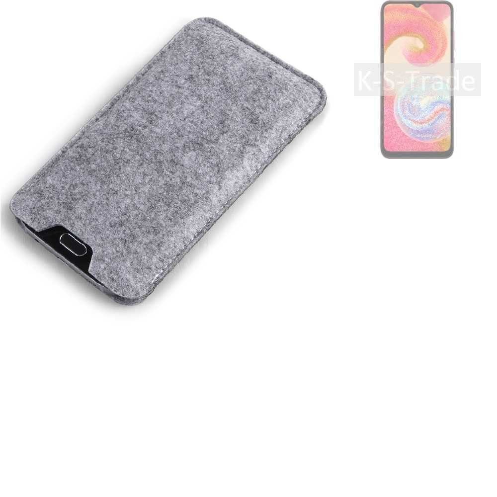 K-S-Trade Handyhülle für Samsung Galaxy A04e, Filz Handyhülle Schutzhülle Filztasche Filz Tasche Case Sleeve