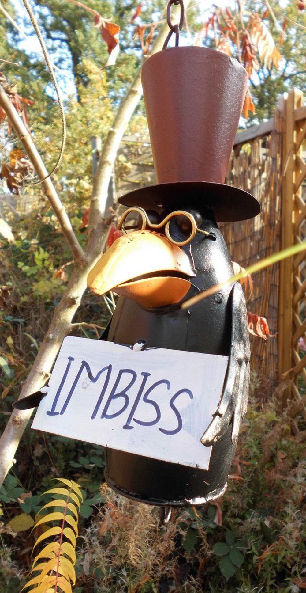 Thumbnail - Deko-Impression Futterstation Vogel-Futterstelle Meisenknödelhänger Vogelimbiss Rabe Metall