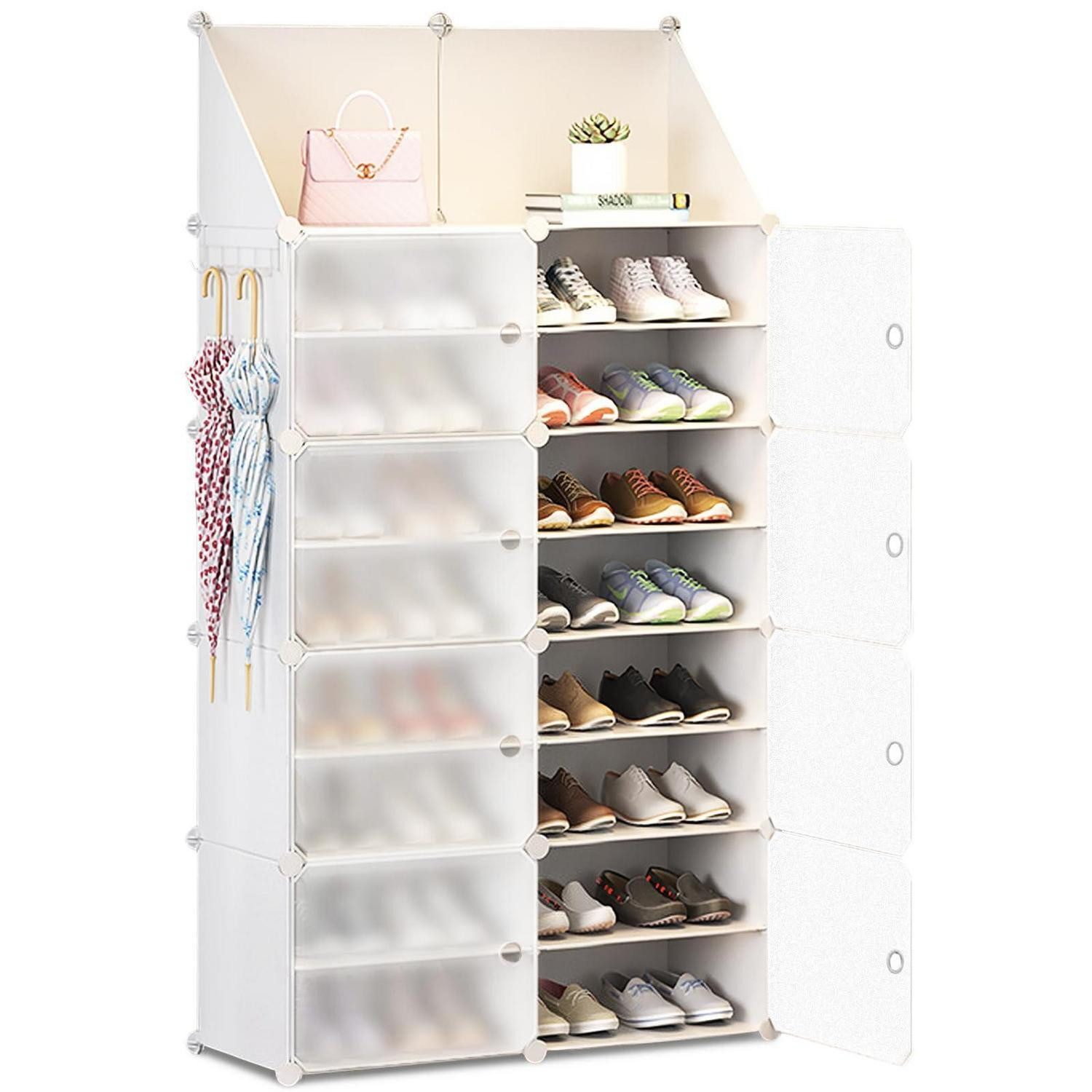 LuxusKollektion Schuhregal Schuhschrank weiss erweiterbar 16-32 Paar, 1-tlg.